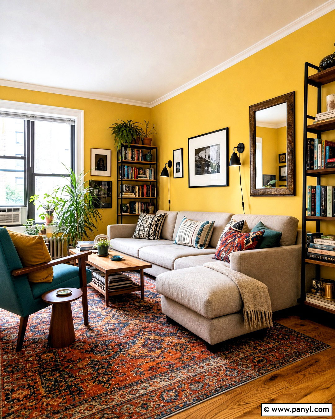 Yellow Apartment Living Room With Eclectic Decor - 20 home decor inspiration yellow walls