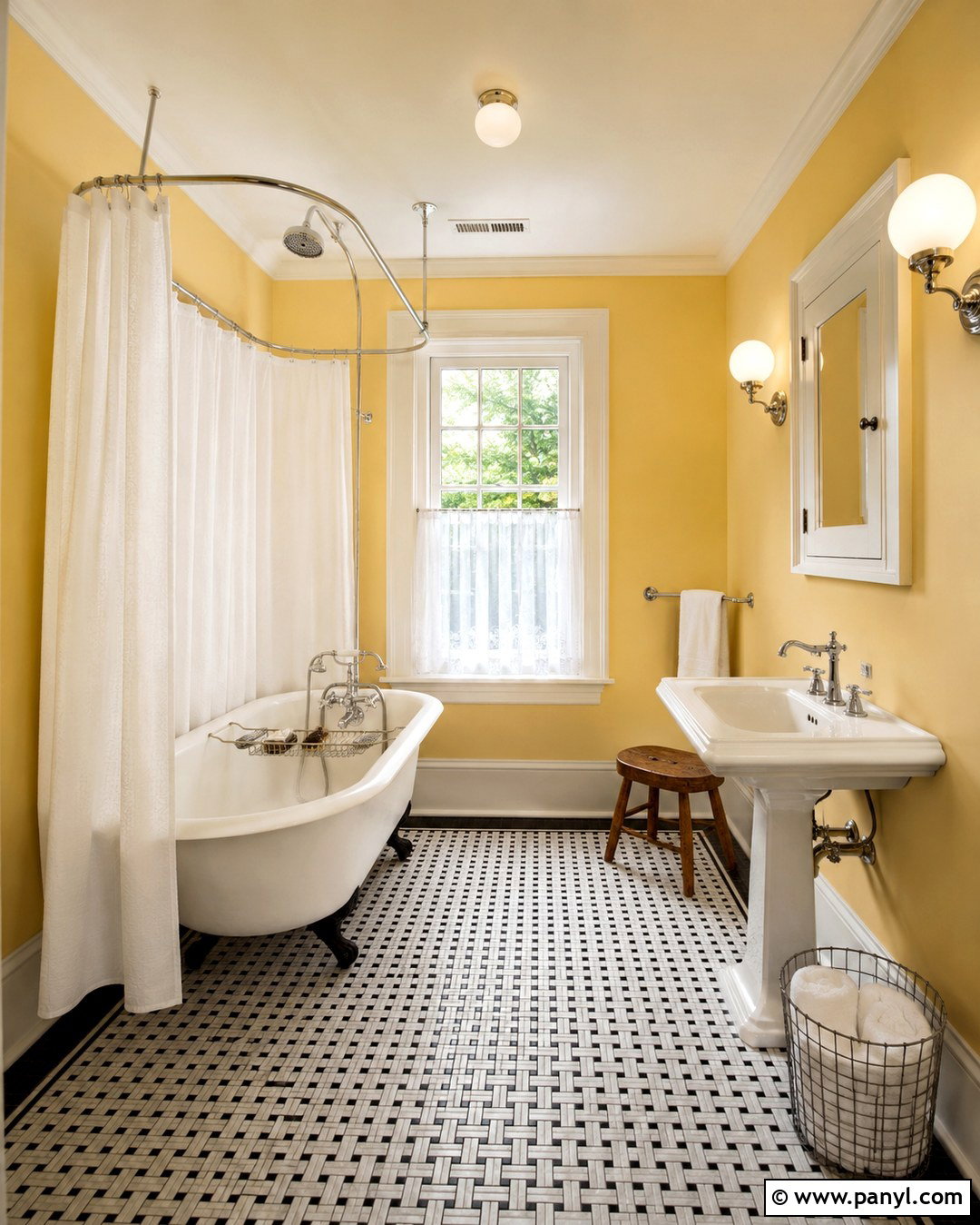 Yellow Bathroom Walls With Clawfoot Tub - 20 Yellow Walls Bathroom Ideas