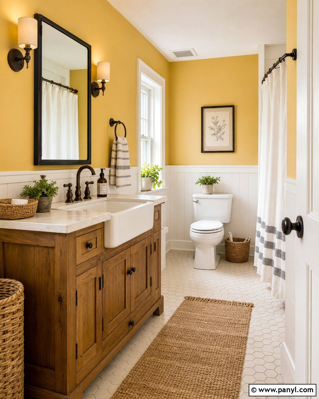 Yellow Bathroom Walls With Farmhouse Decor - 30 Yellow Bathroom Walls