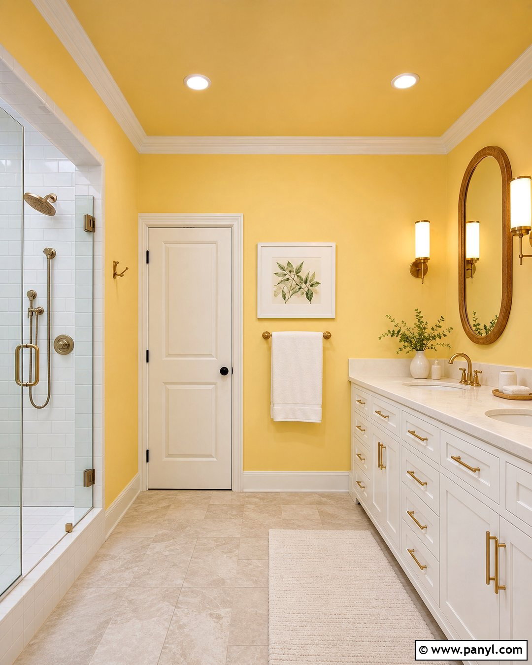 Yellow Bathroom Walls With Matching Ceiling - 30 Yellow Bathroom Walls
