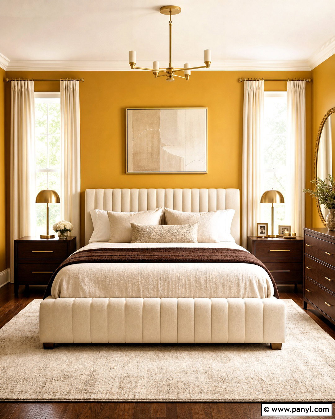 Yellow Bedroom With Brass Accents - 20 yellow walls bedroom ideas