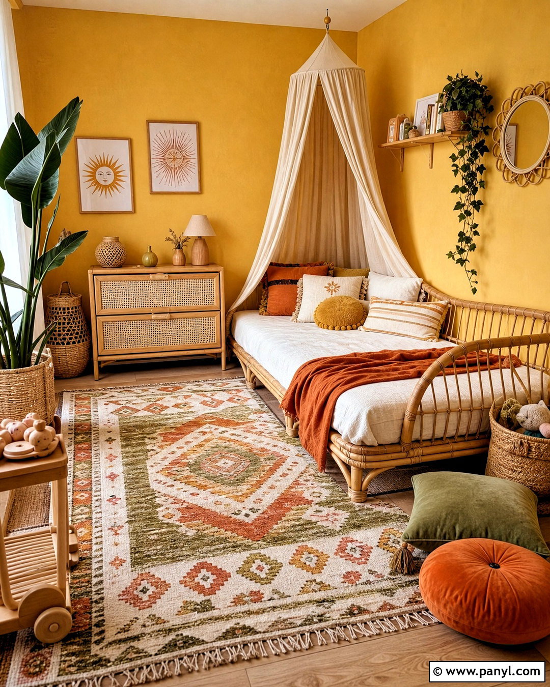 Yellow Boho Kids Room - 20 yellow kids rooms