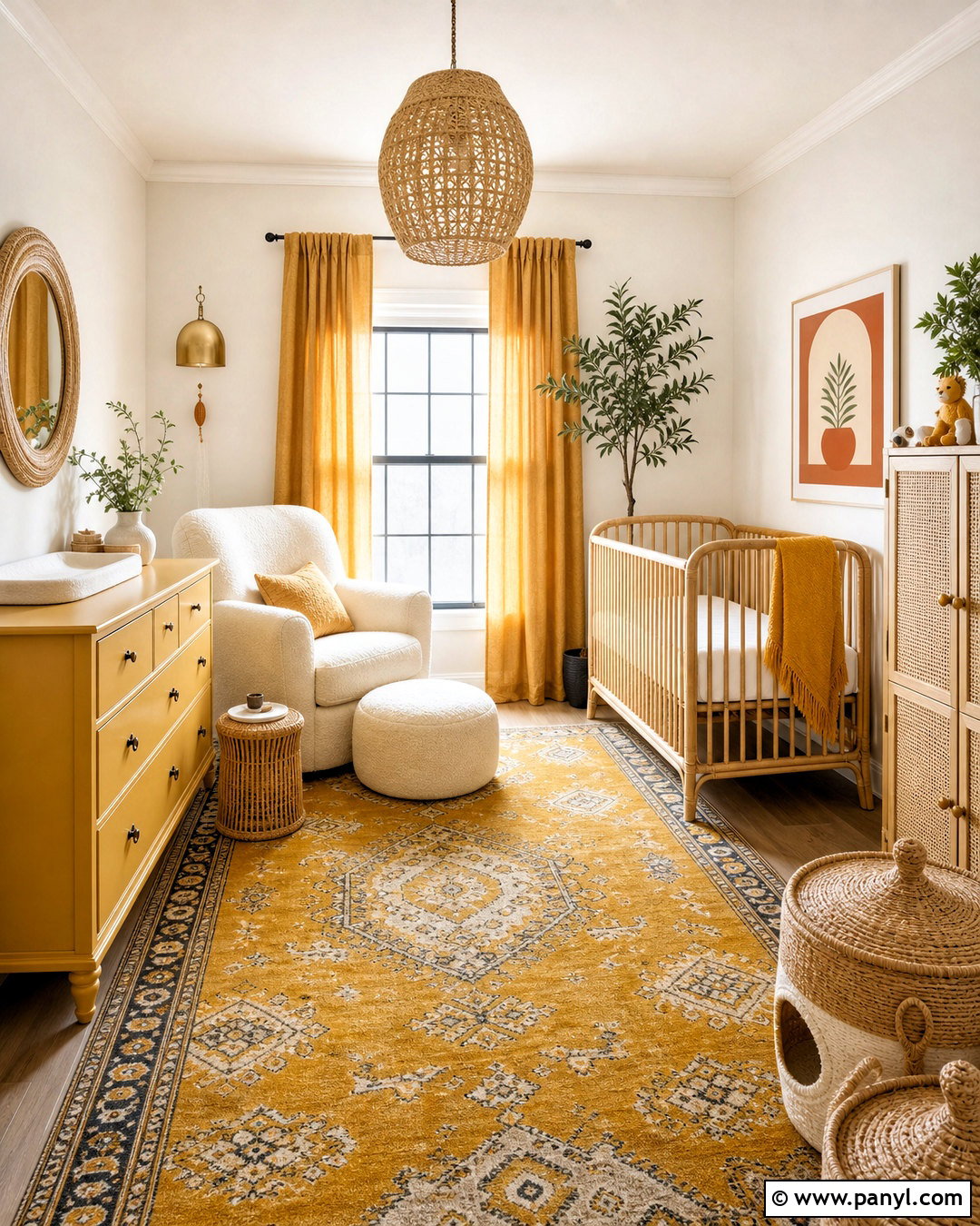 Yellow Boho Nursery - 20 yellow nursery ideas