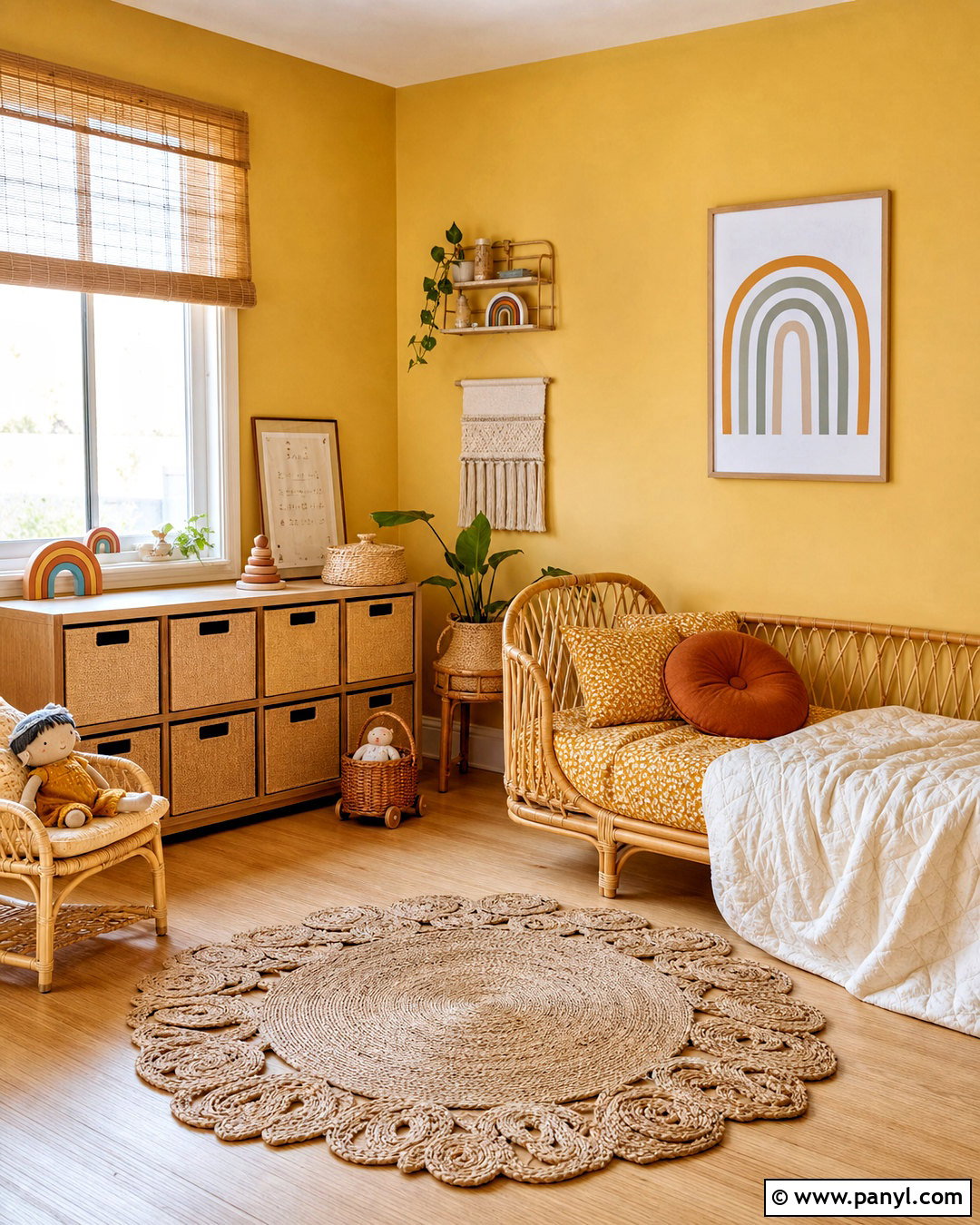 Yellow Boho Toddler Room - 20 yellow toddler room ideas