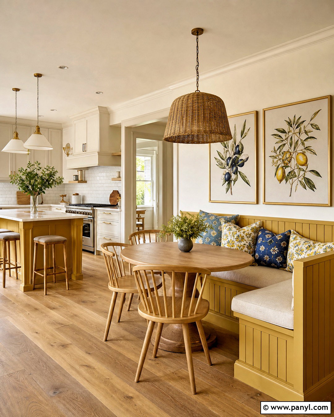 Yellow Breakfast Nook Kitchen - 20 yellow kitchen decor ideas