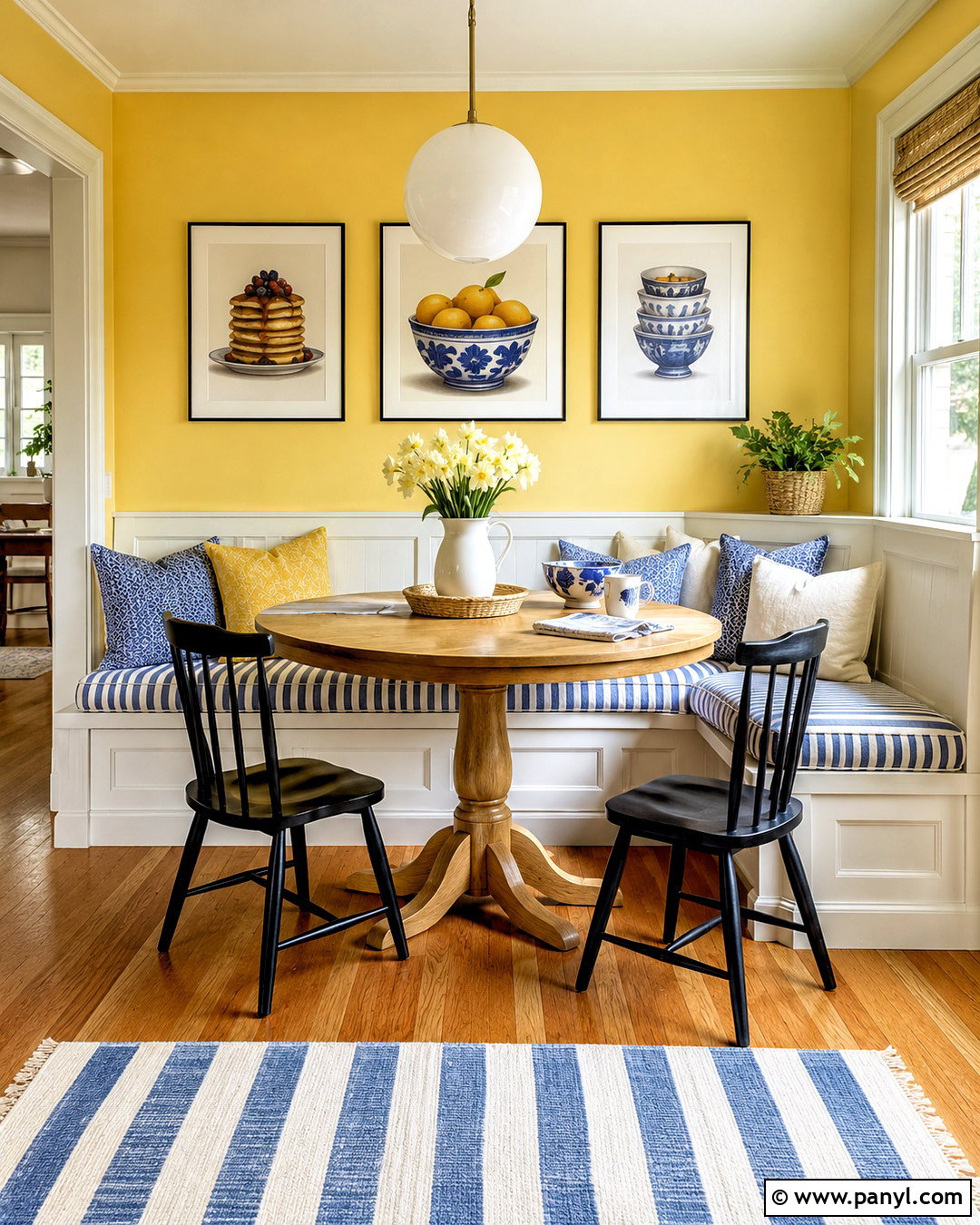 Yellow Breakfast Nook Walls - 35 yellow painted walls