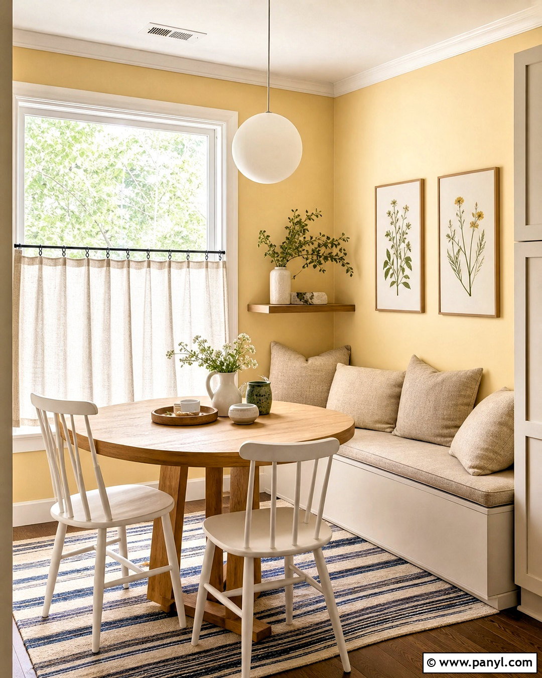 Yellow Breakfast Nook With Scandinavian Decor - 20 home decor inspiration yellow walls