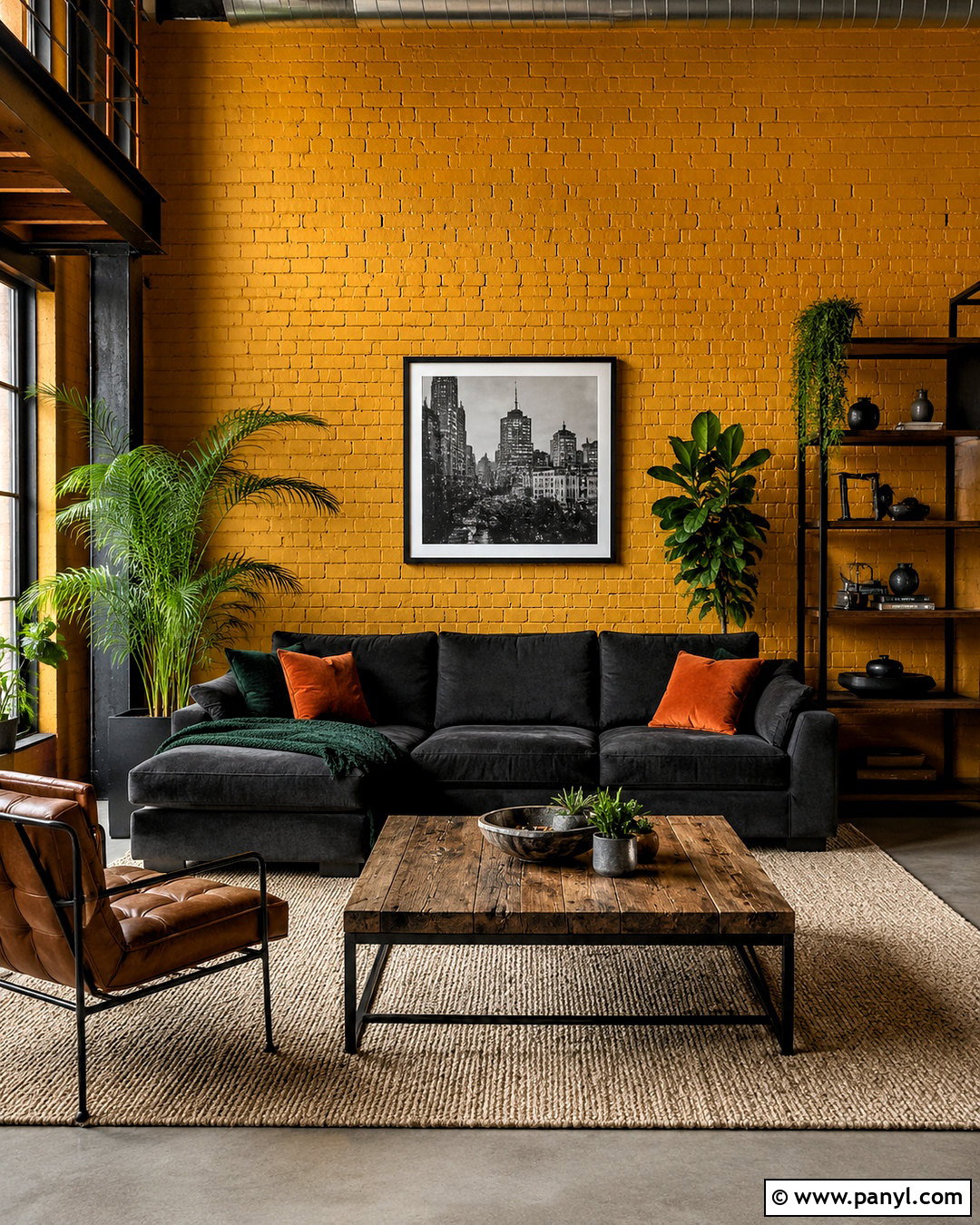Yellow Brick Feature Wall - 35 yellow feature wall ideas