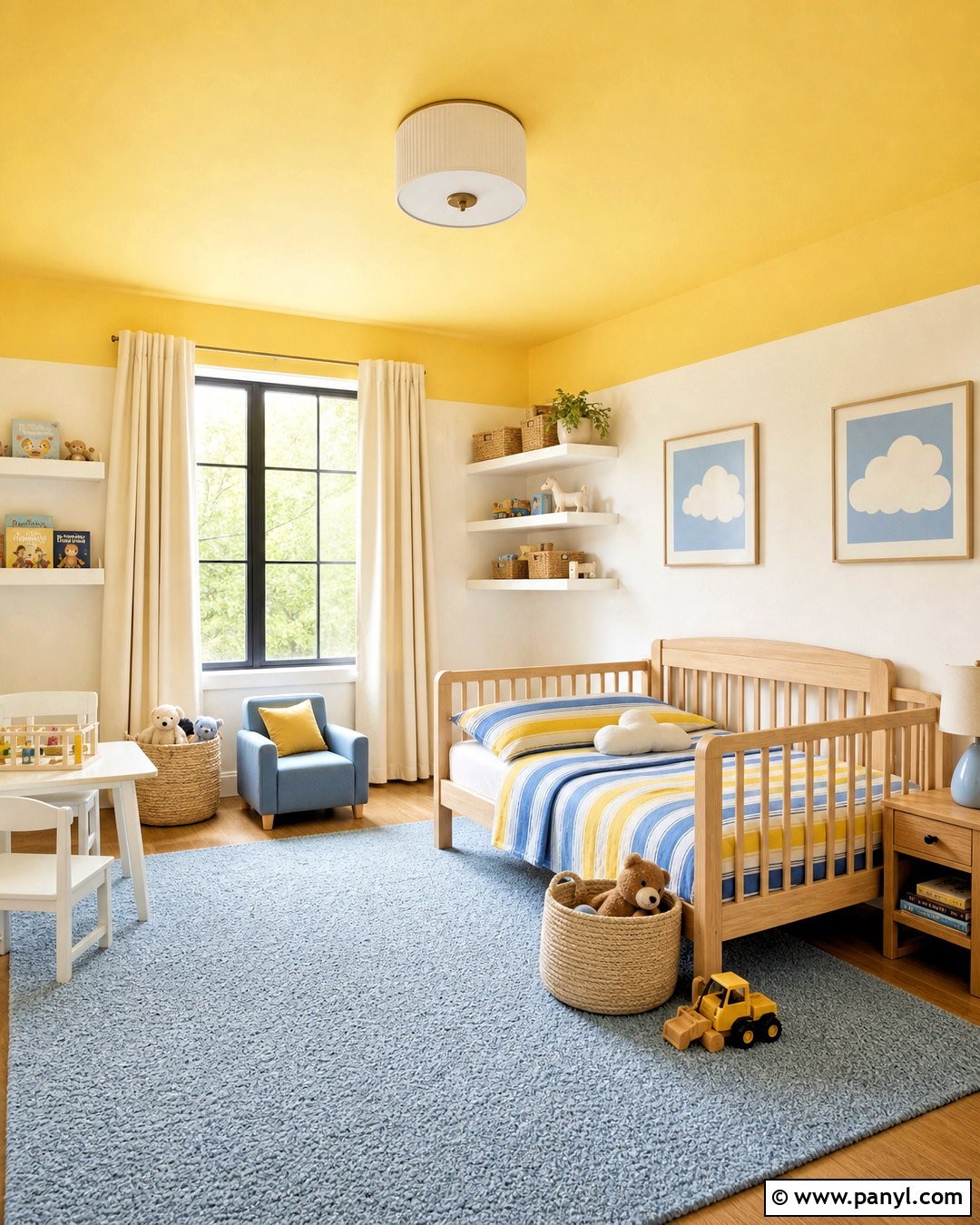 Yellow Ceiling Toddler Room - 20 yellow toddler room ideas