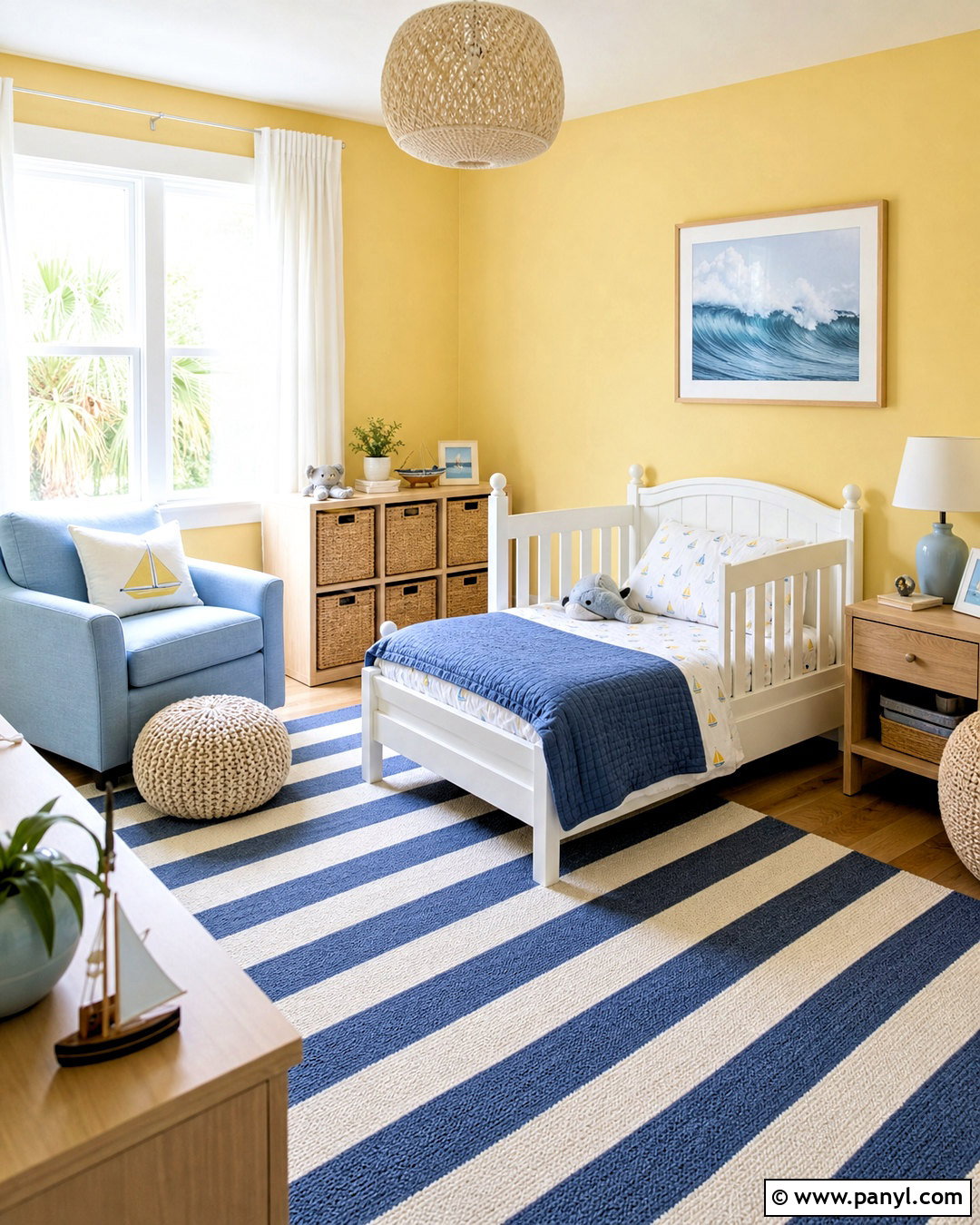 Yellow Coastal Toddler Room - 20 yellow toddler room ideas