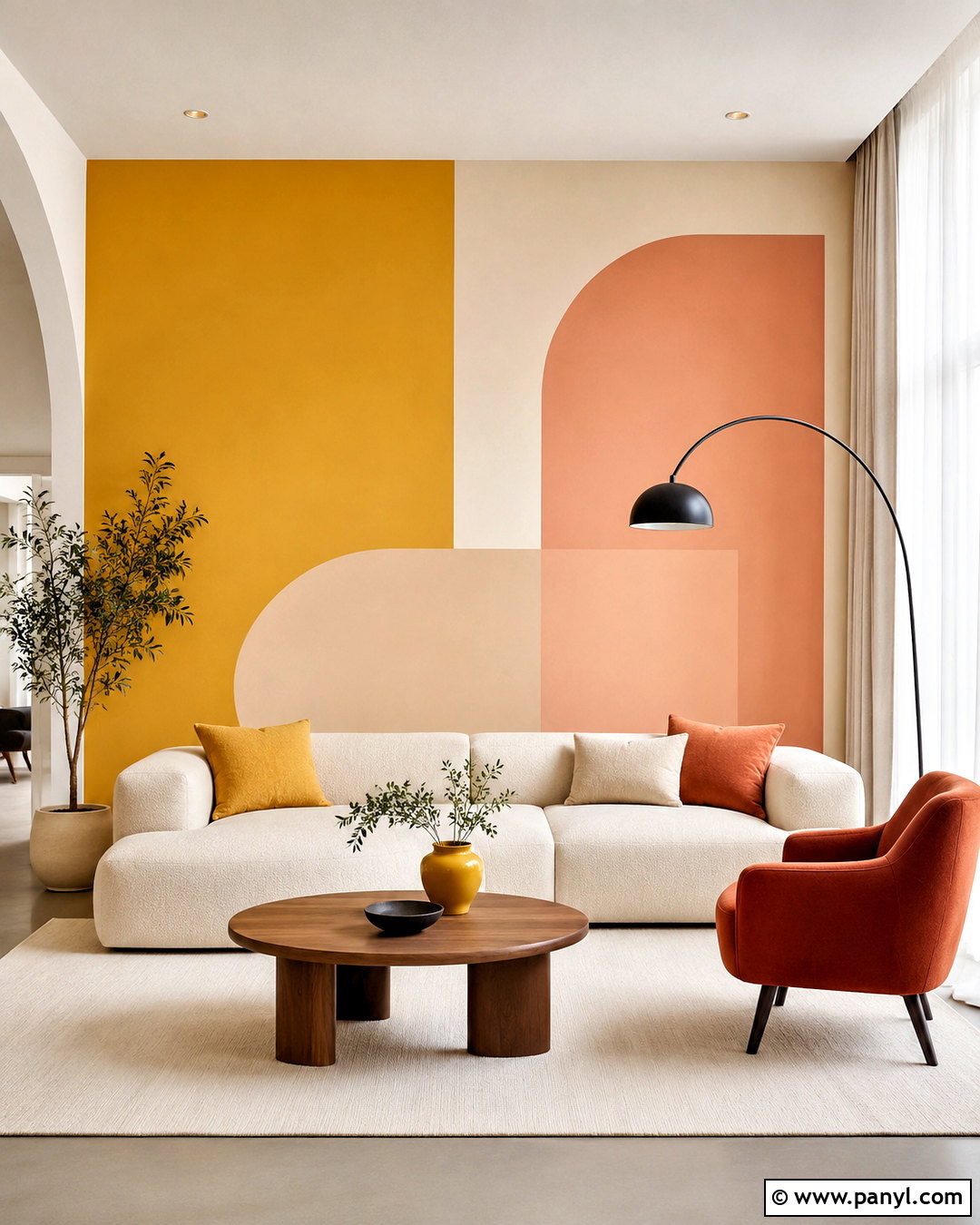 Yellow Color Block Feature Wall - 35 yellow feature wall ideas