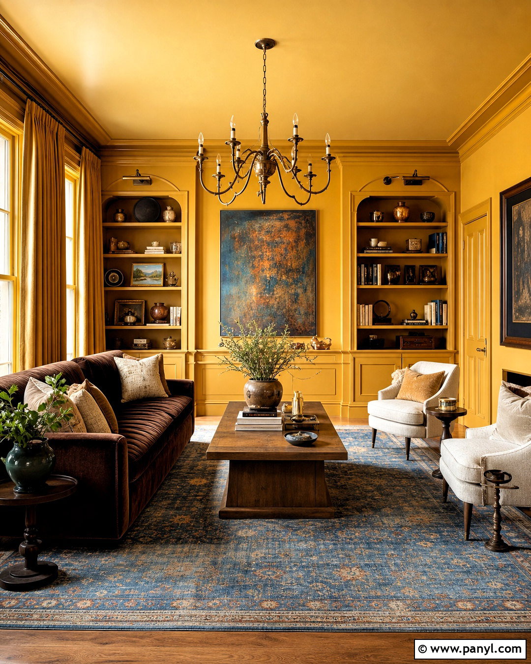 Yellow Color Drenched Living Room Walls - 20 yellow living room walls