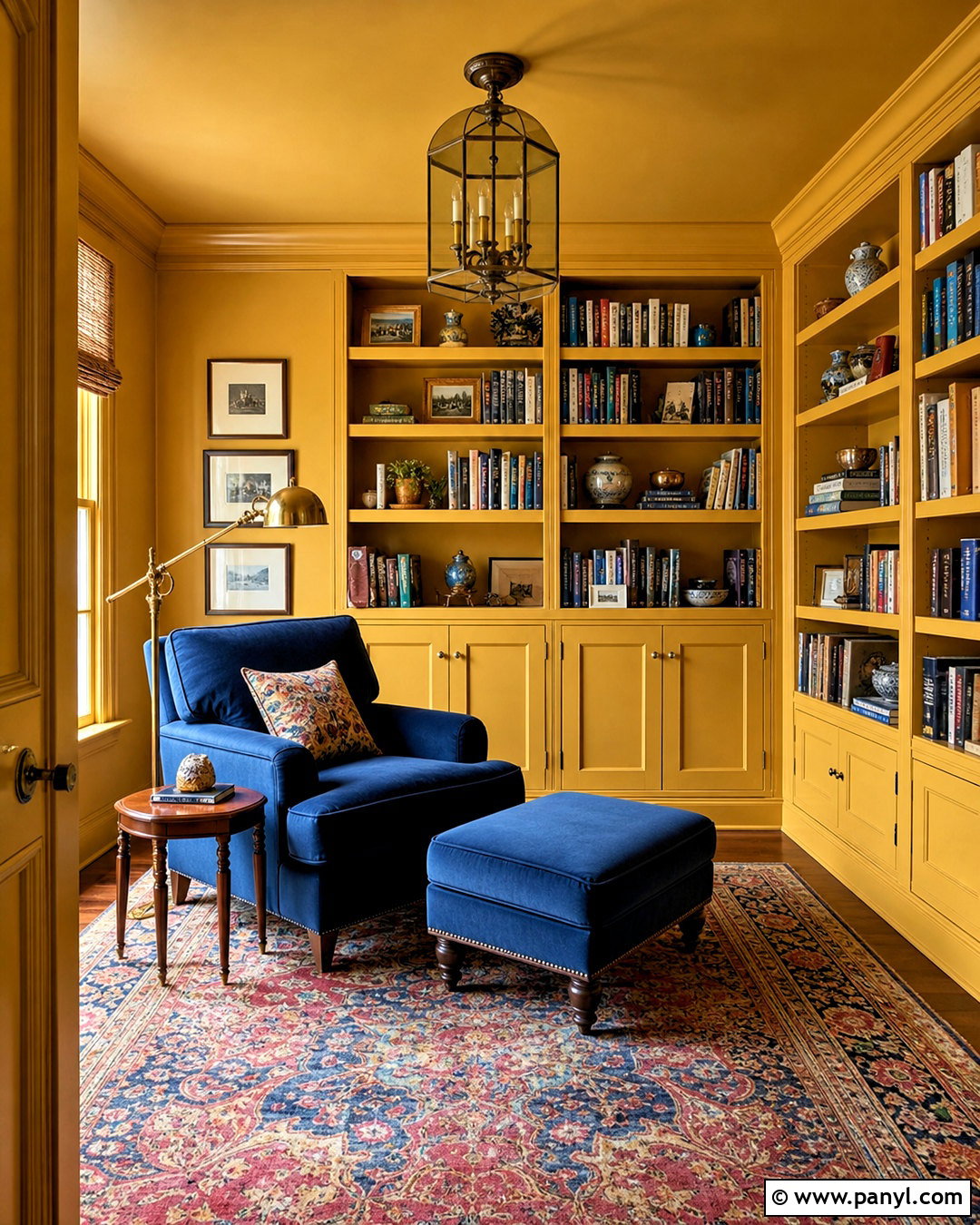 Yellow Color Drenched Reading Room - 20 yellow room ideas
