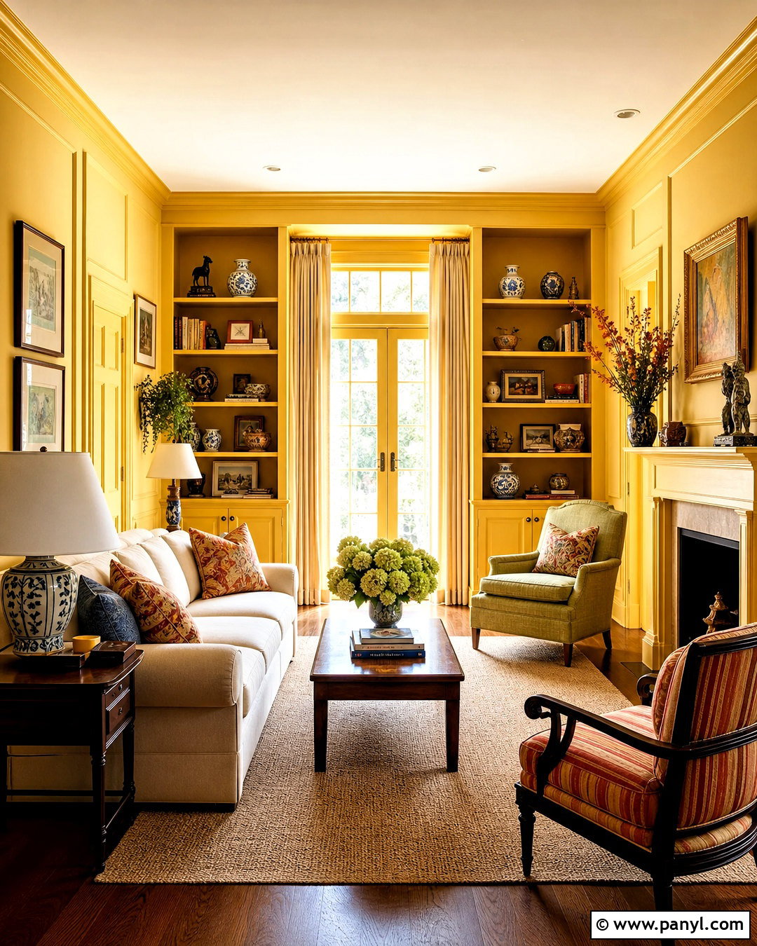 Yellow Color Drenched Room - 20 yellow wall decor ideas
