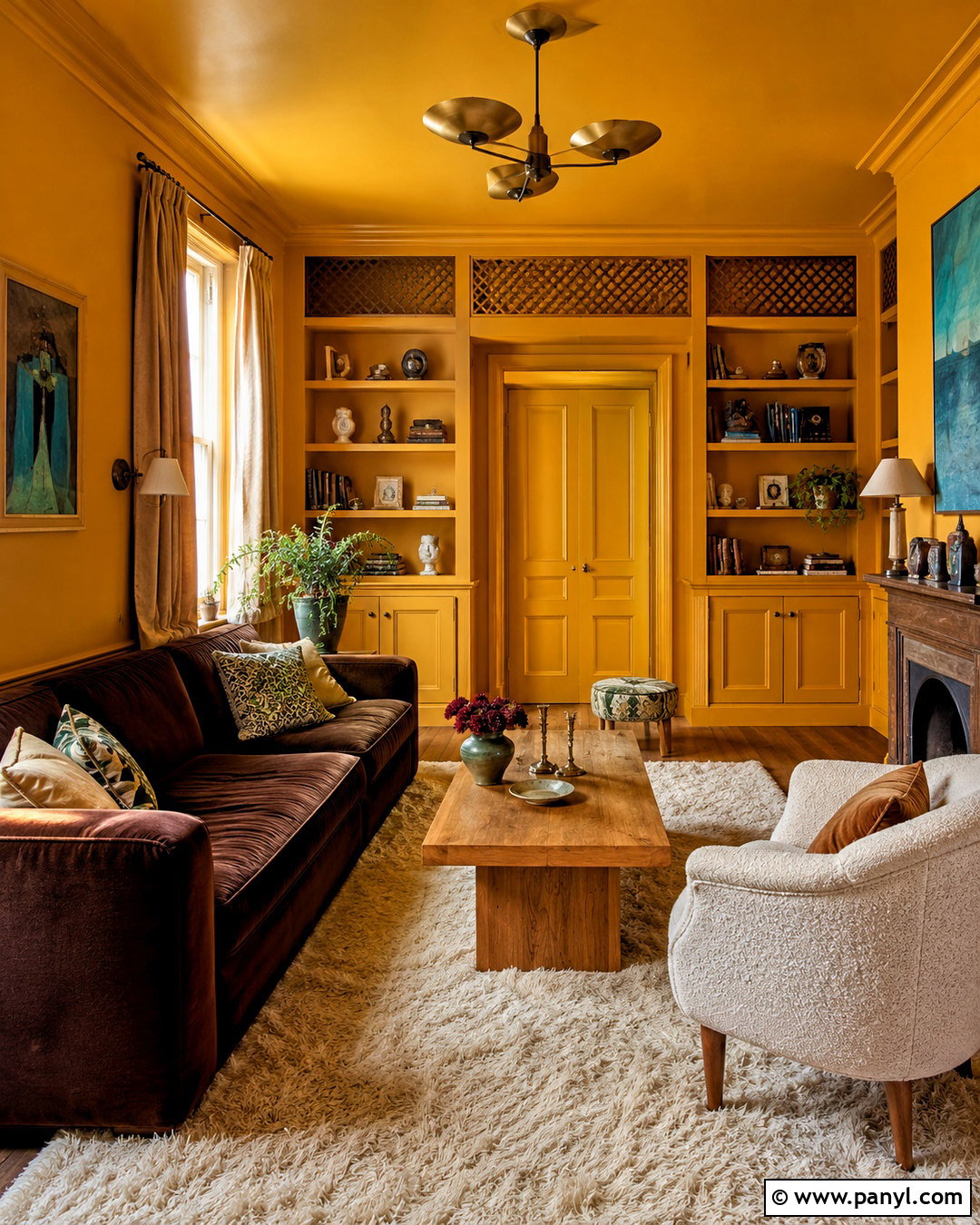 Yellow Color Drenched Room - 35 yellow painted walls