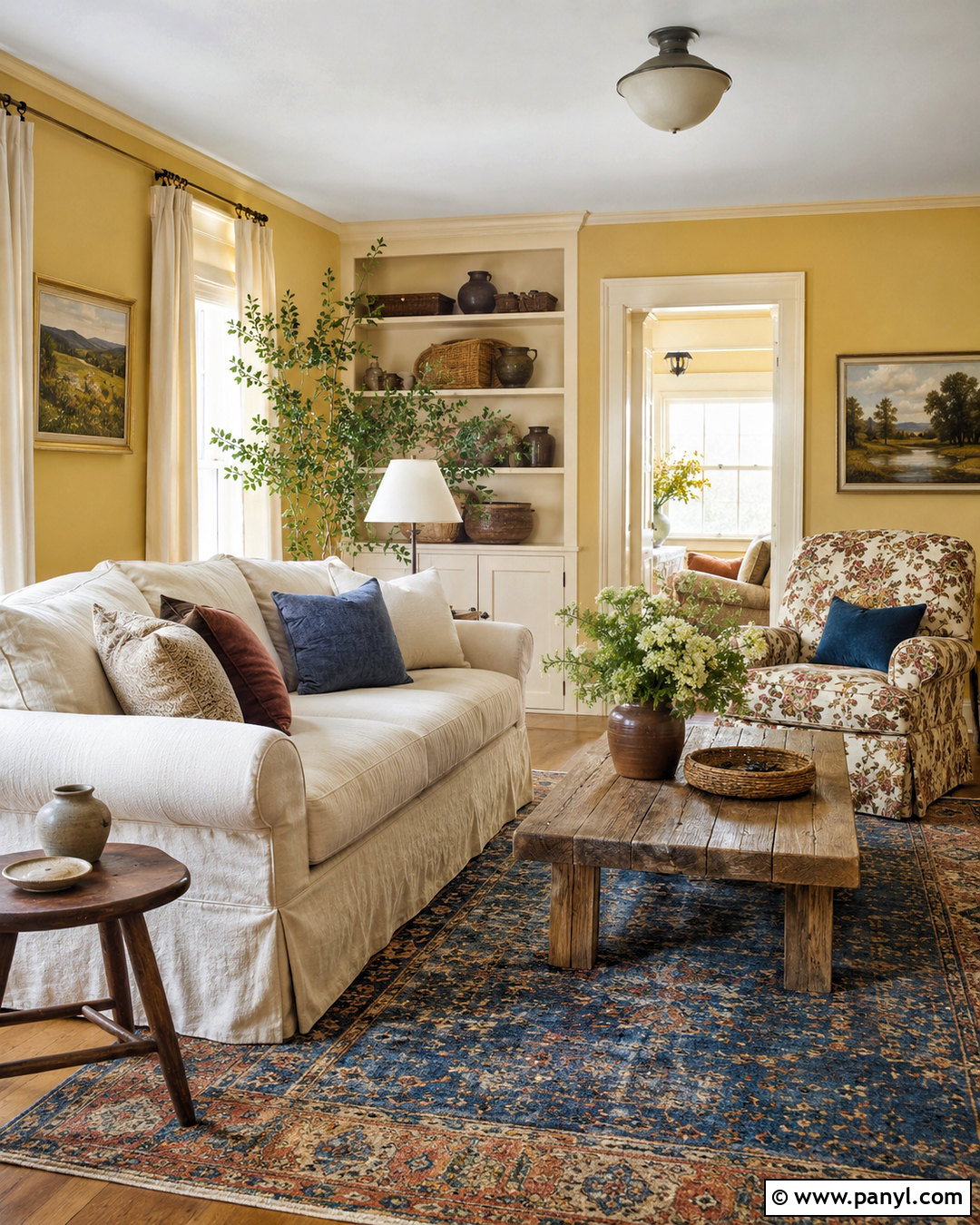 Yellow Cottage Living Room Walls - 35 yellow painted walls