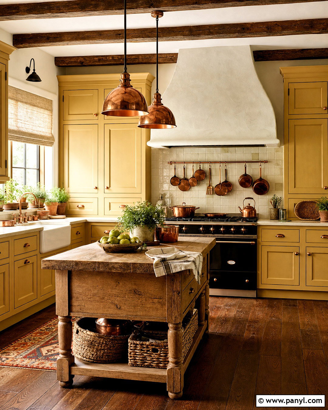 Yellow Country Kitchen With Copper Accents - 20 yellow country kitchens