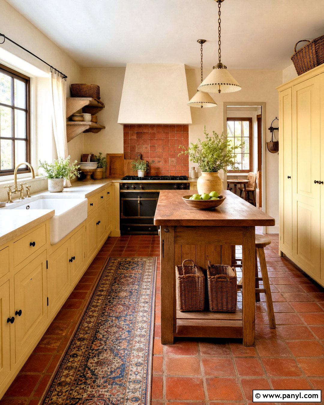 Yellow Country Kitchen With Terracotta Floors - 20 yellow country kitchens