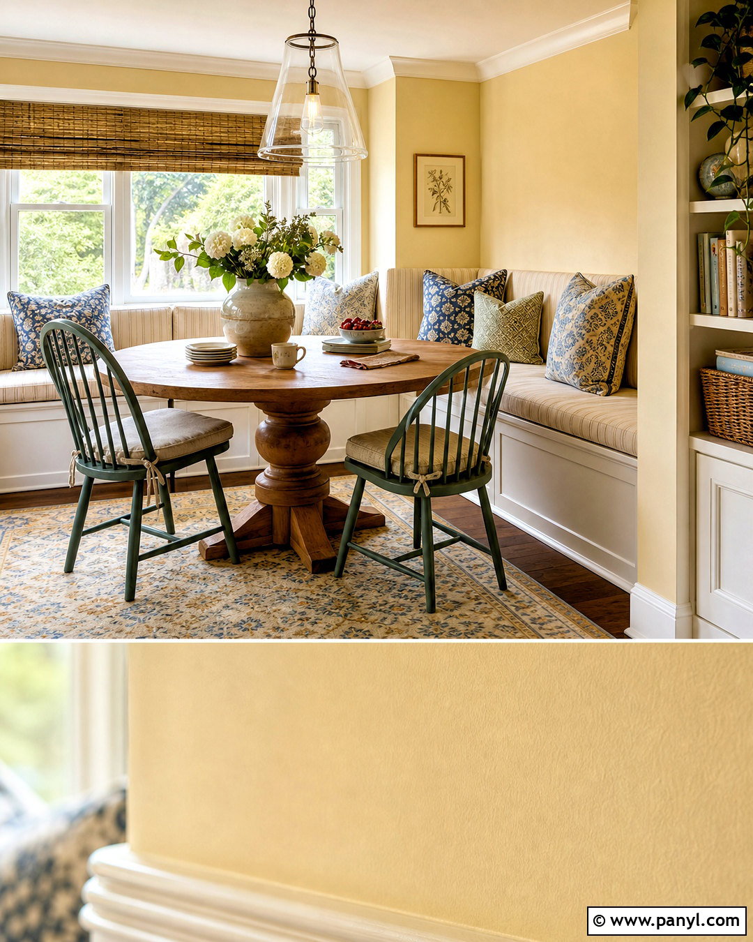 Yellow Cream Breakfast Nook Walls - 20 creamy wall color ideas