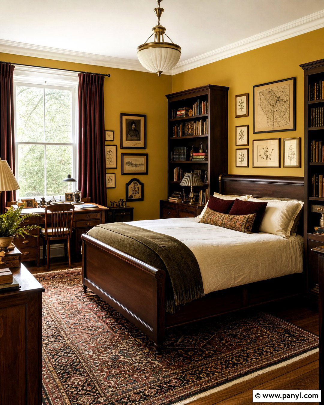 Yellow Dark Academia Bedroom - 20 yellow bedroom aesthetic ideas
