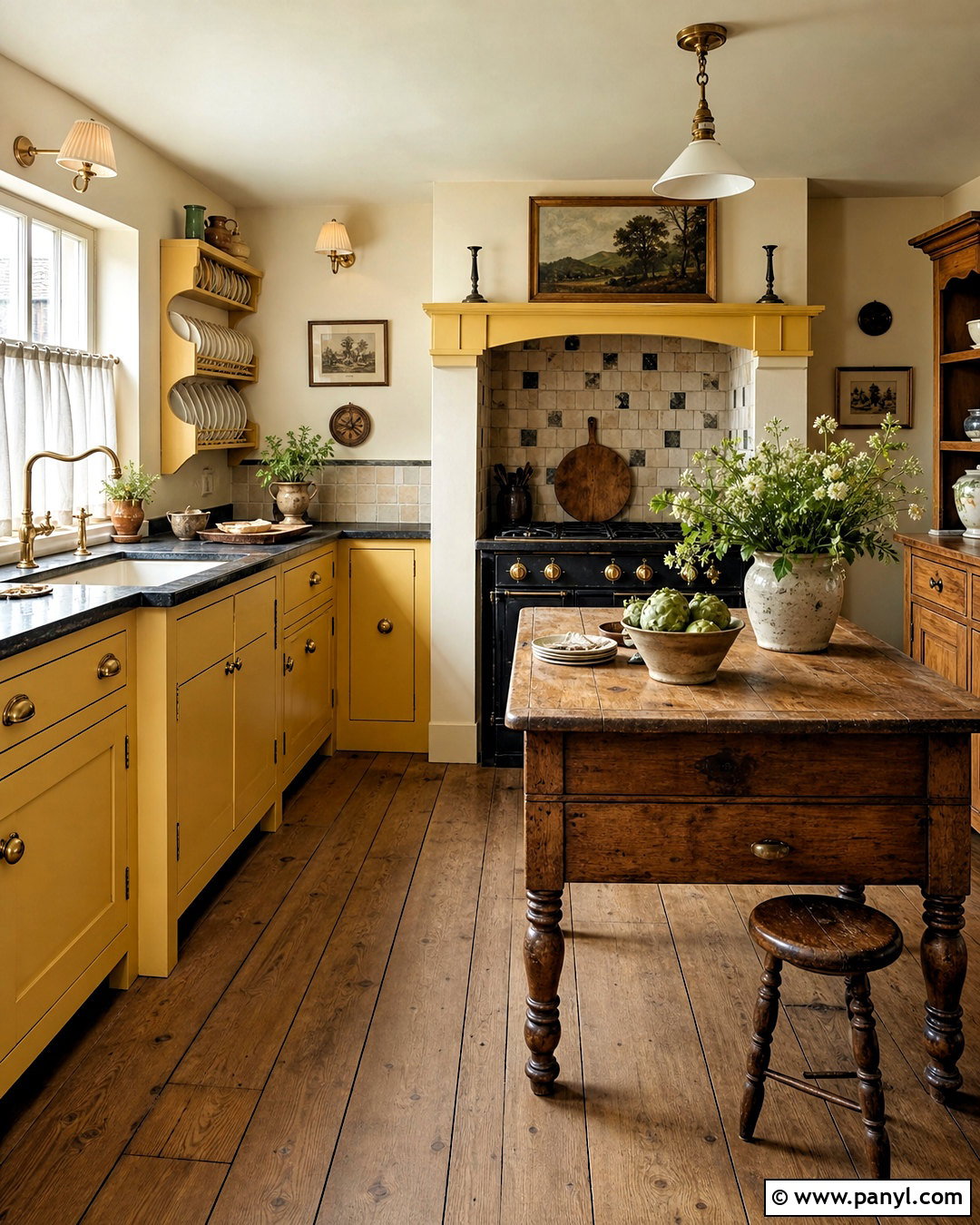 Yellow English Cottage Kitchen - 20 vintage yellow kitchen ideas