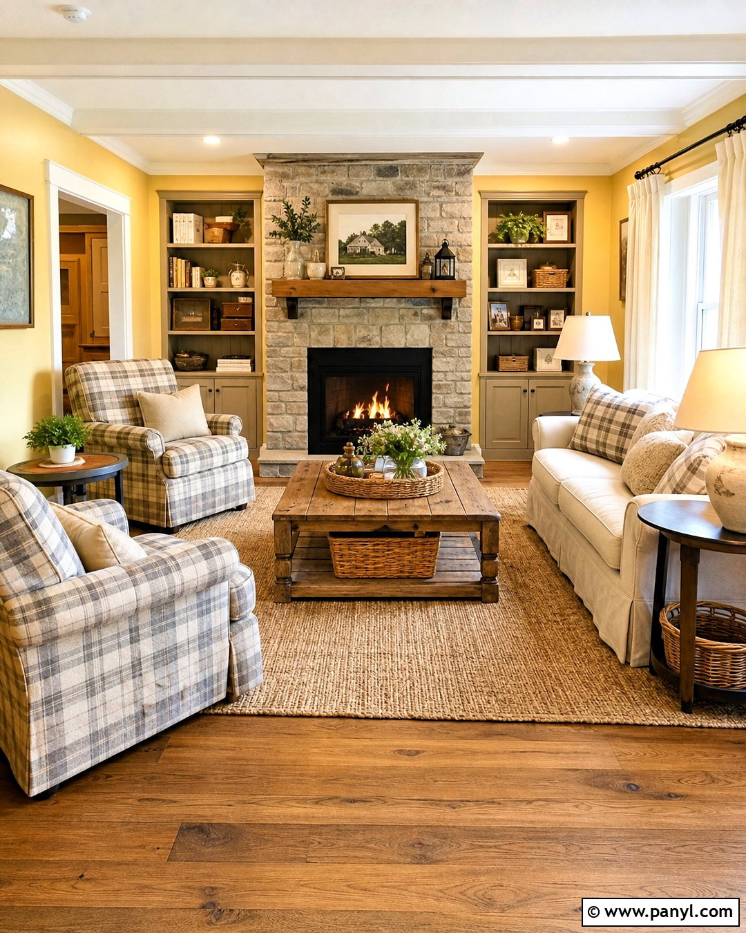 Yellow Family Room With Farmhouse Decor - 20 home decor inspiration yellow walls