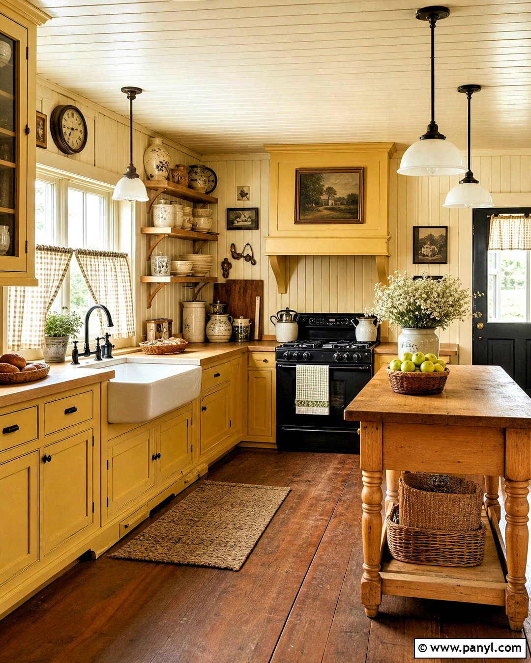Yellow Farmhouse Kitchen - 20 vintage yellow kitchen ideas