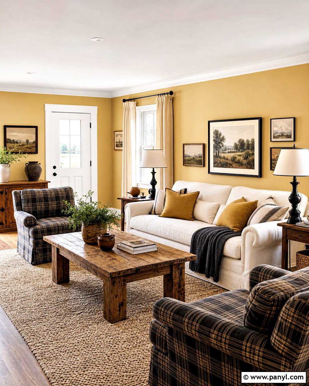 Yellow Farmhouse Living Room - 20 yellow room inspo ideas