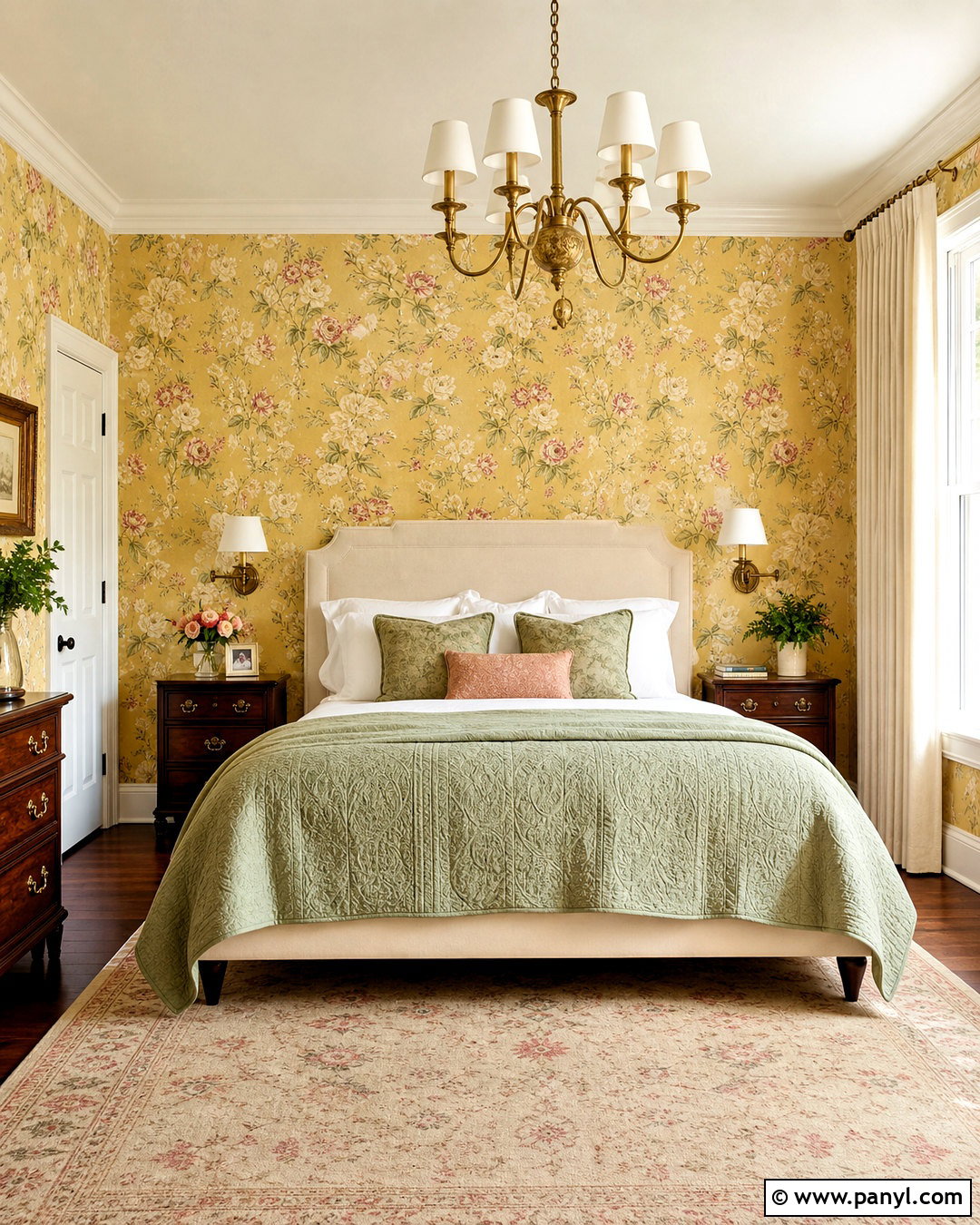 Yellow Floral Bedroom - 20 yellow bedroom aesthetic ideas