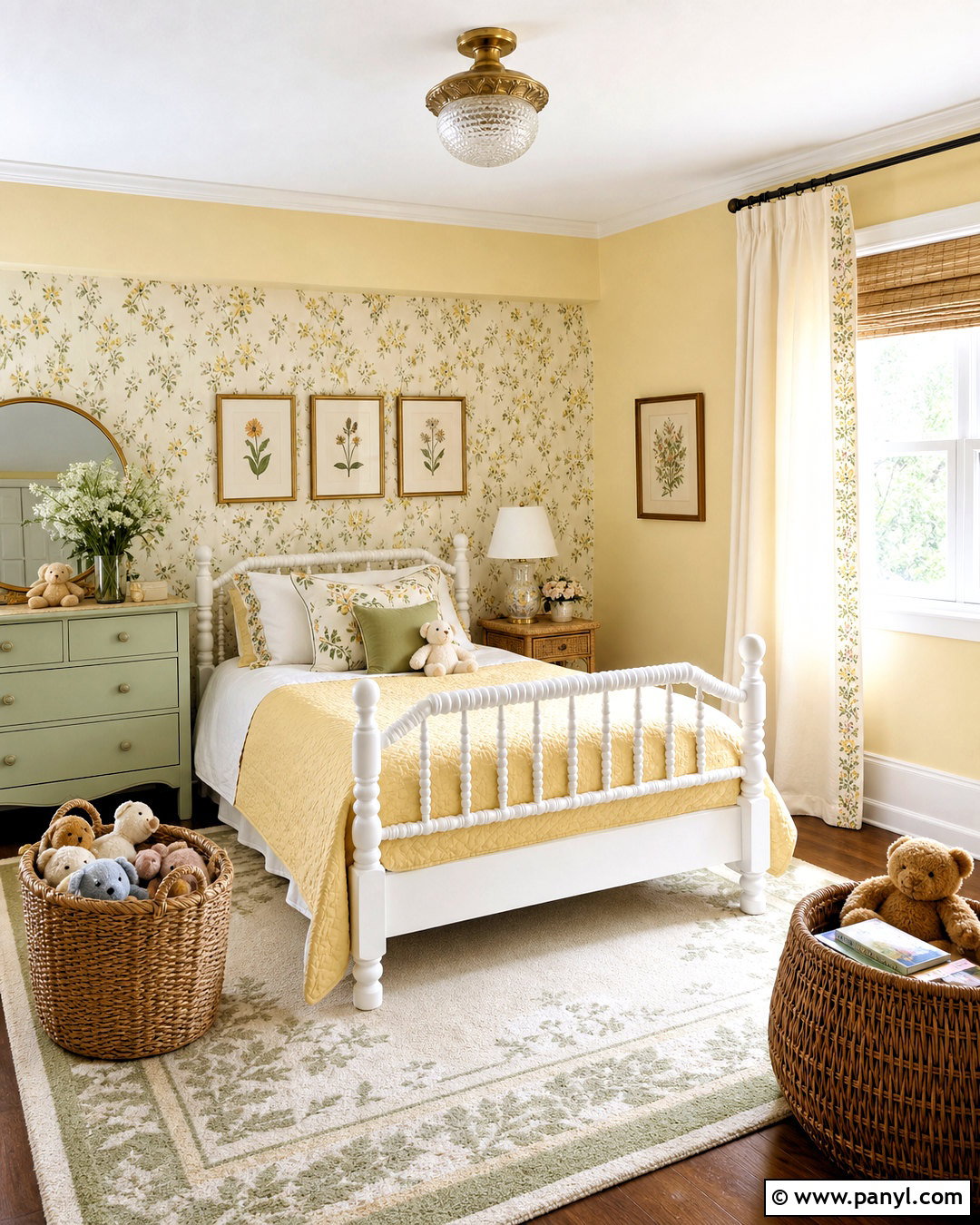 Yellow Floral Childrens Bedroom - 20 yellow childrens bedroom ideas