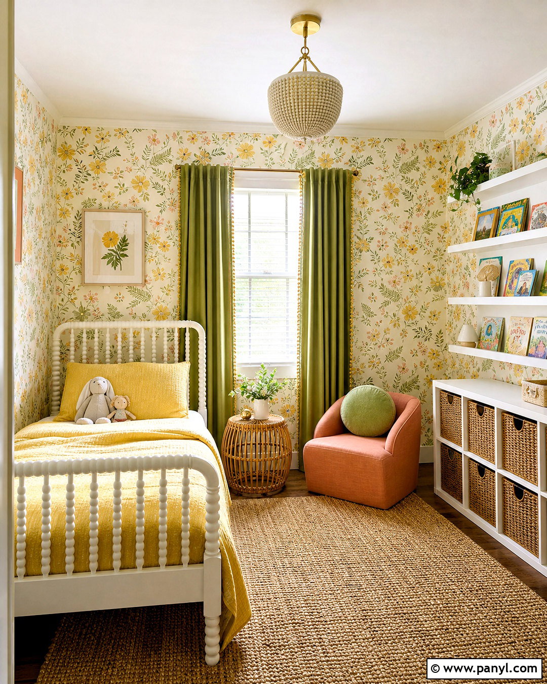 Yellow Floral Toddler Room - 20 yellow toddler room ideas