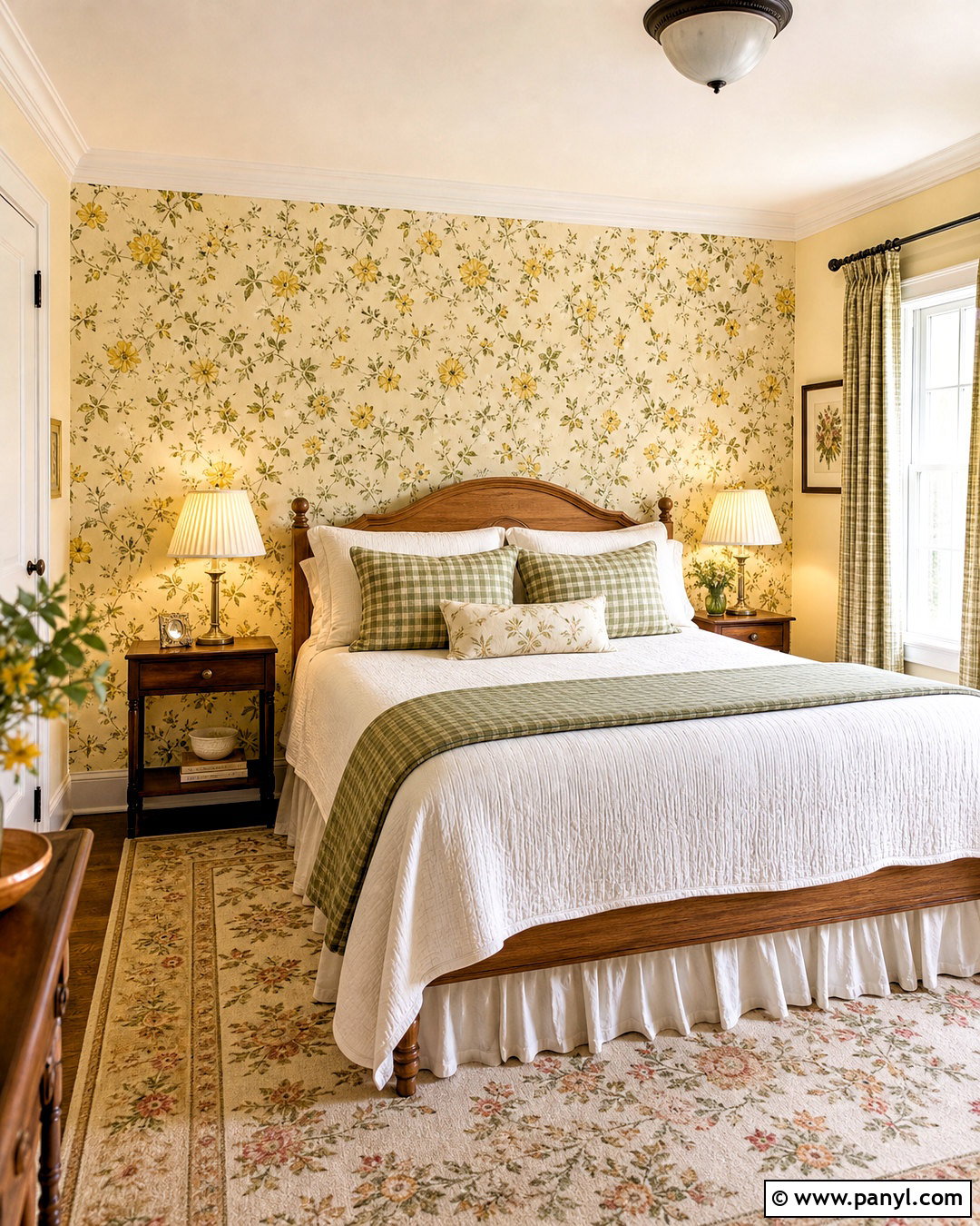Yellow Floral Wallpaper Bedroom Wall - 20 yellow wall design ideas