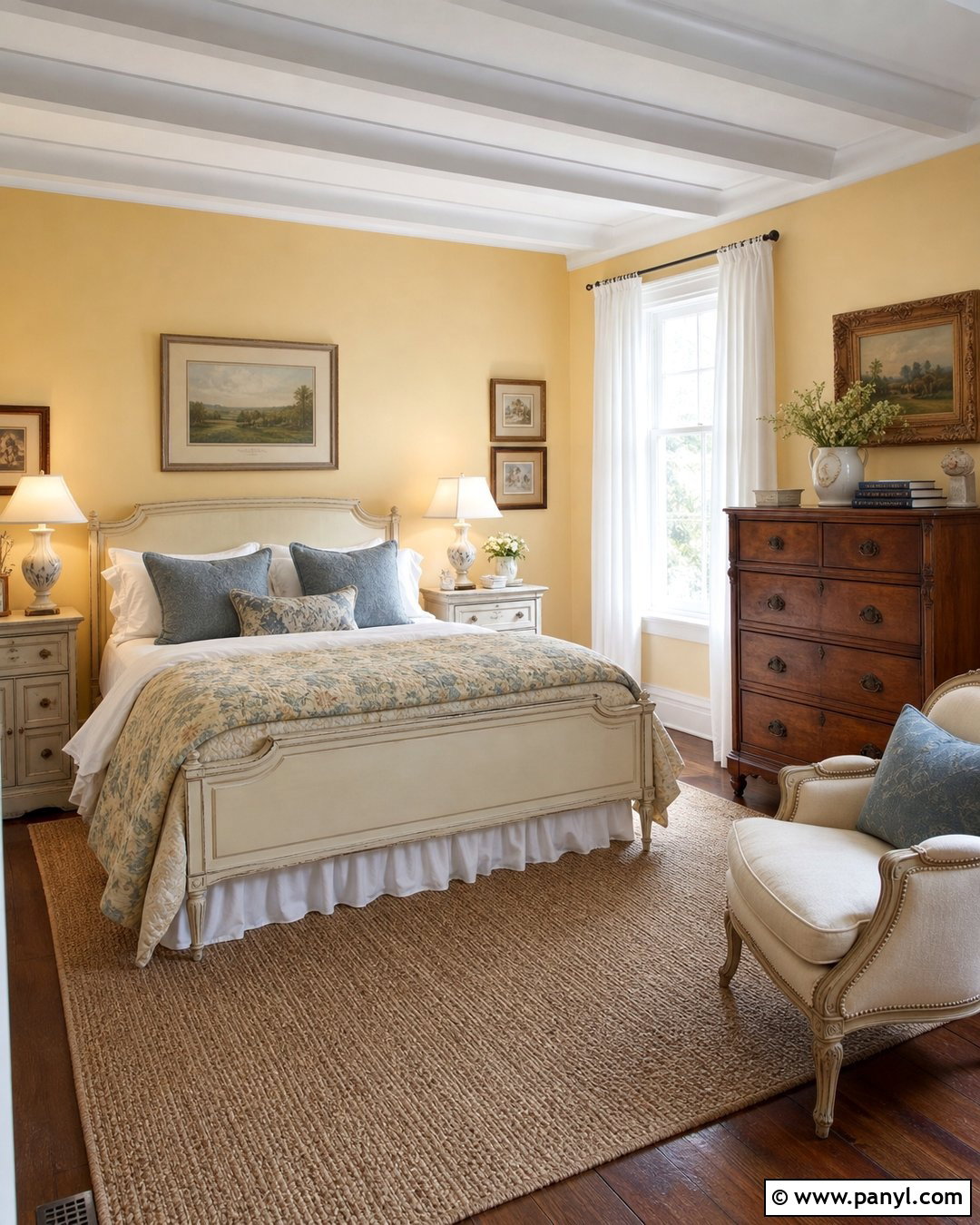 Yellow French Country Guest Bedroom - 20 French Country Yellow Walls