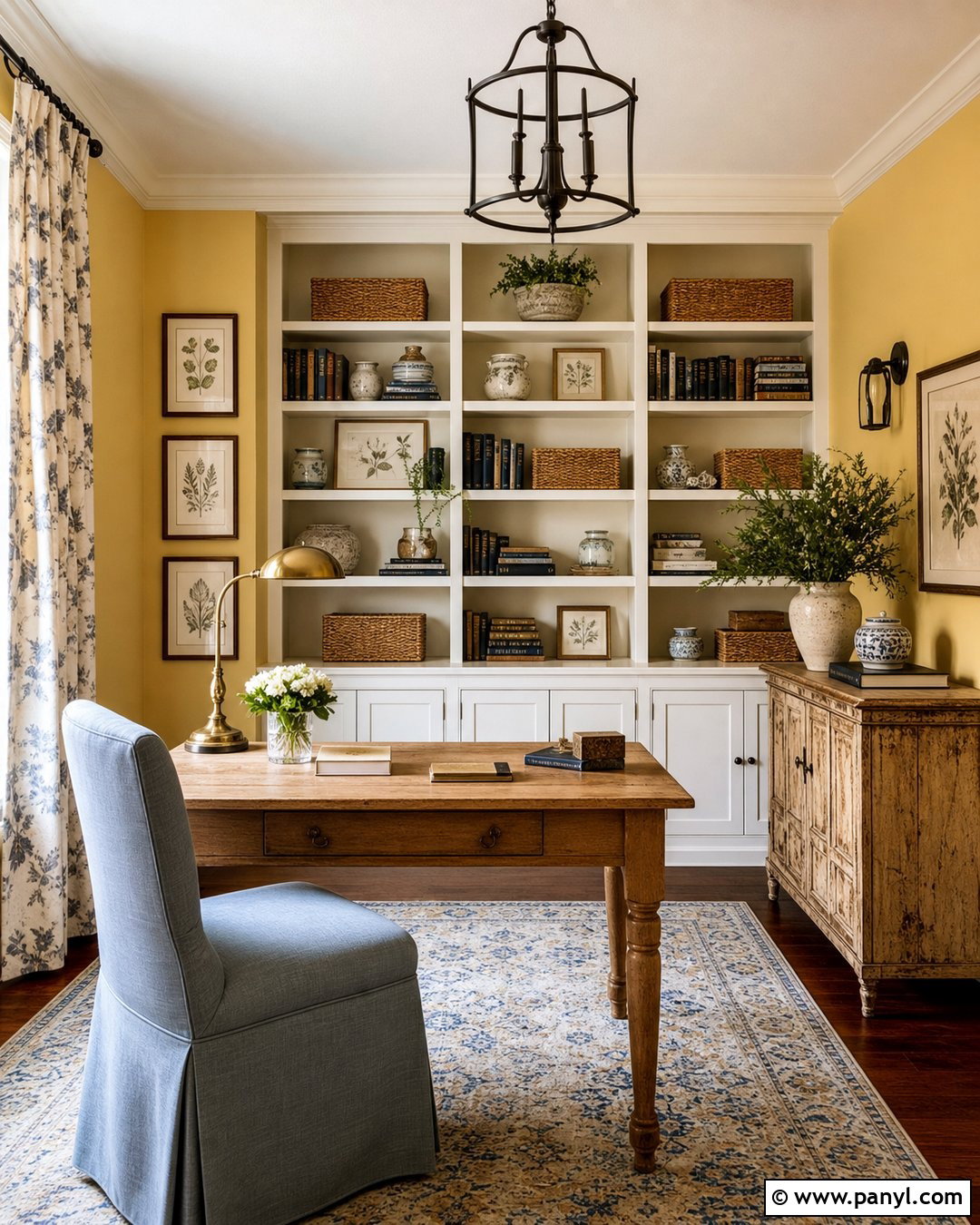 Yellow French Country Home Office - 20 French Country Yellow Walls