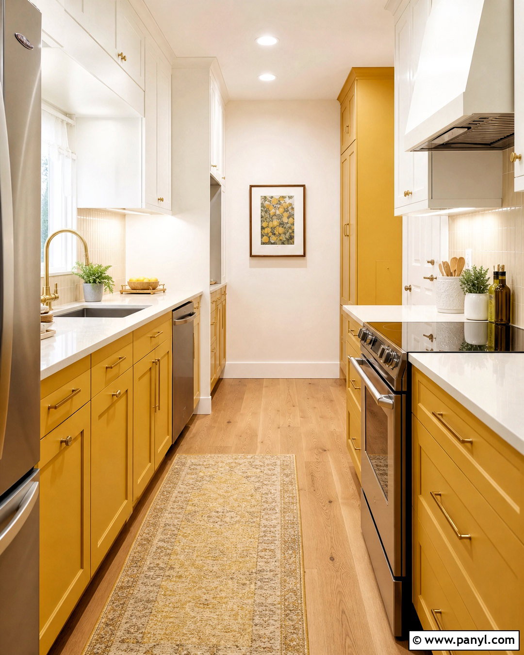 Yellow Galley Kitchen - 20 yellow kitchen ideas