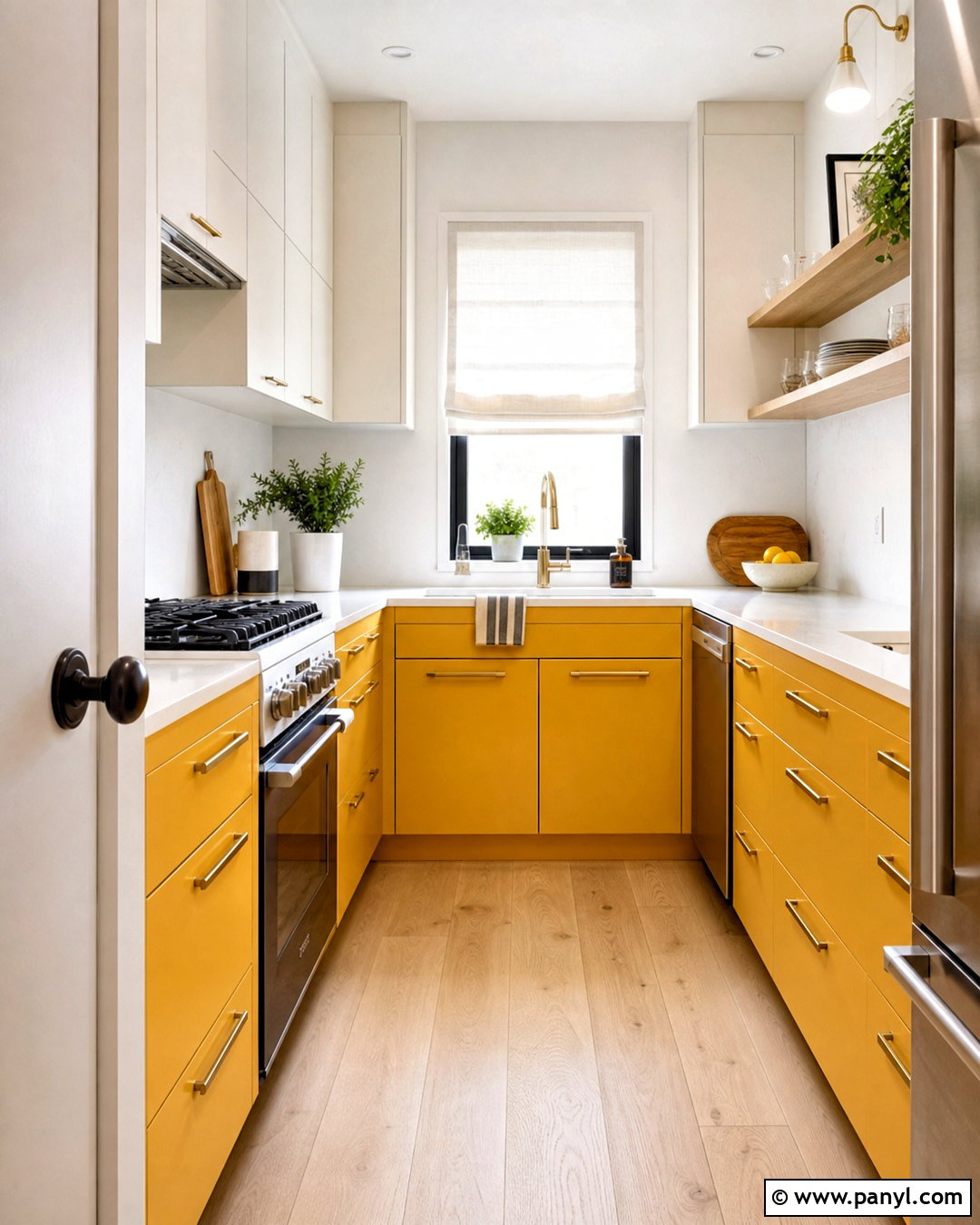 Yellow Galley Kitchen - 20 yellow for kitchen ideas