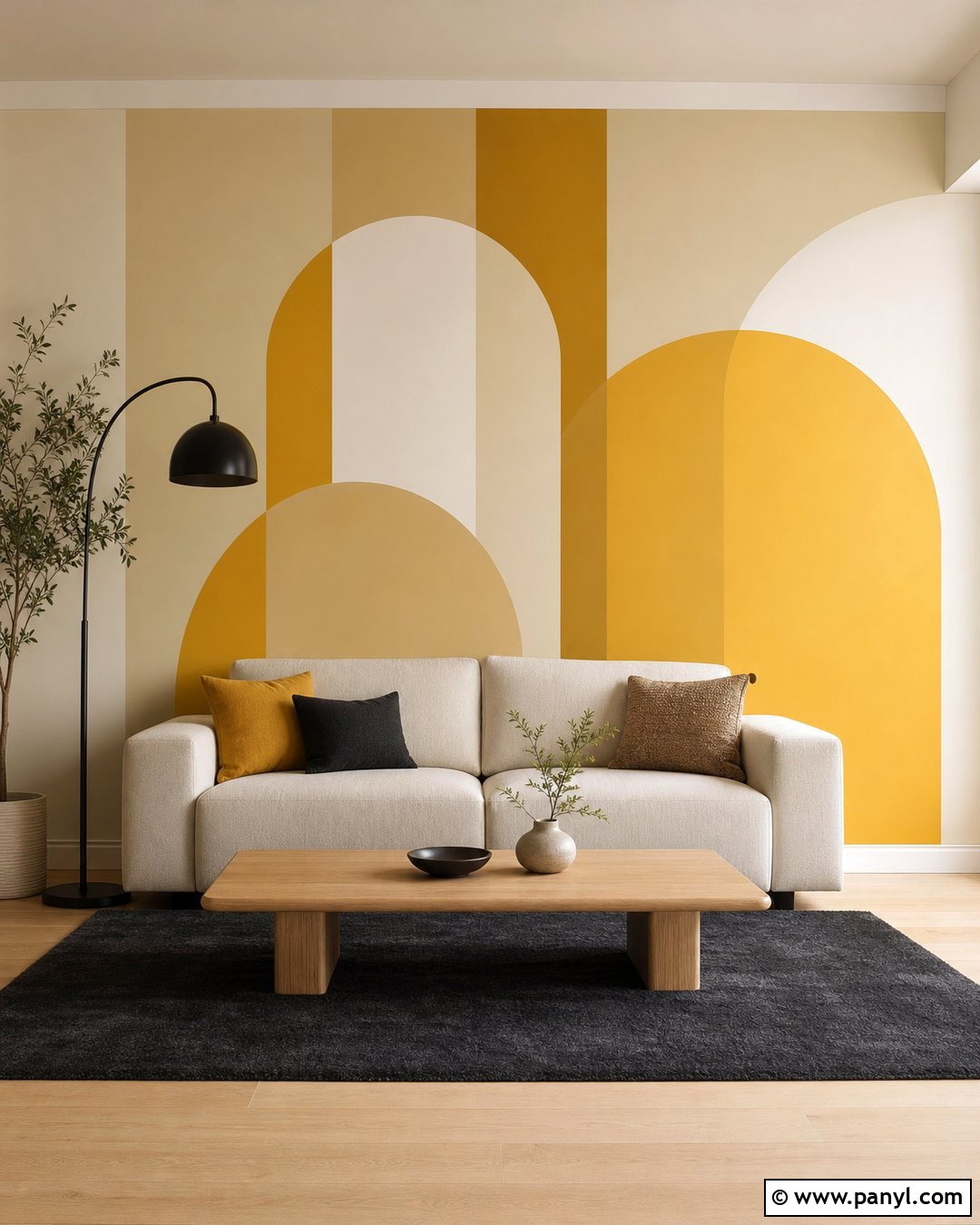 Yellow Geometric Accent Wall - 20 Contemporary Yellow Accent Wall Ideas