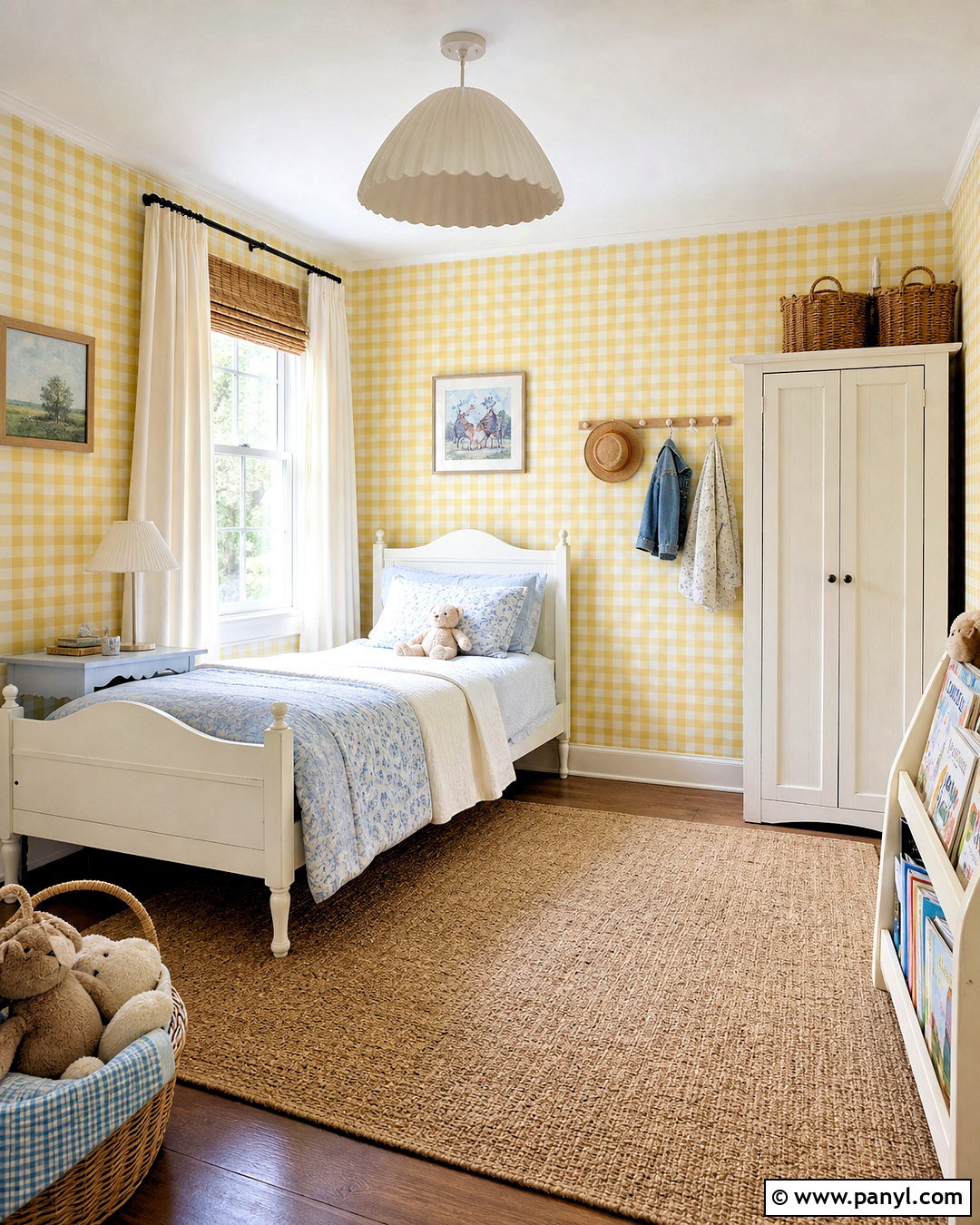 Yellow Gingham Kids Room - 20 yellow kids rooms