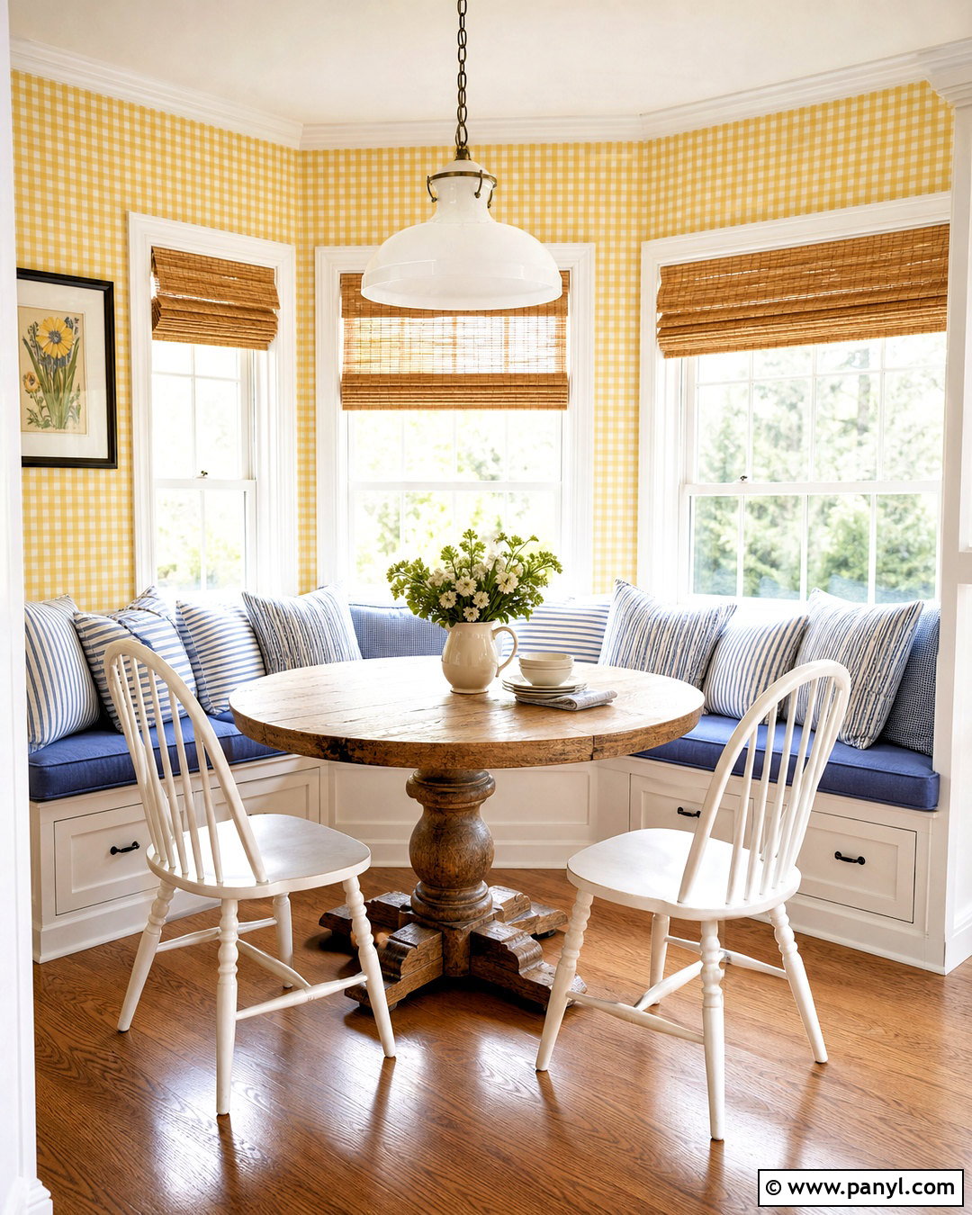 Yellow Gingham Wallpaper Breakfast Nook - 20 yellow gingham wallpaper ideas