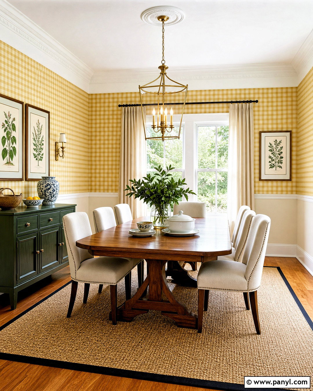 Yellow Gingham Wallpaper Dining Room - 20 yellow gingham wallpaper ideas
