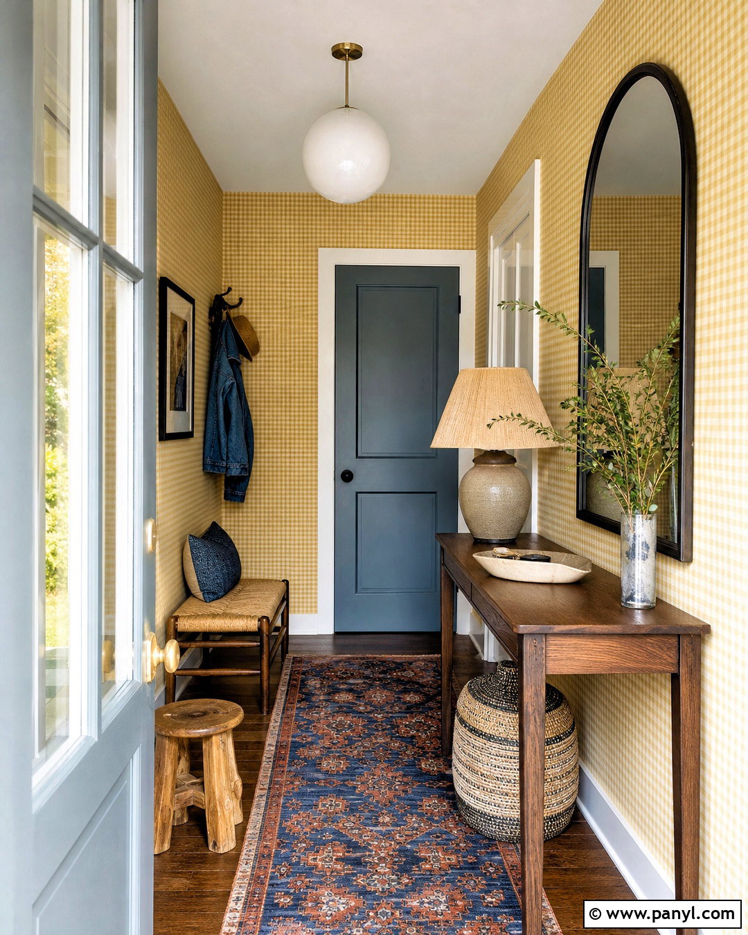 Yellow Gingham Wallpaper Entryway - 20 yellow gingham wallpaper ideas