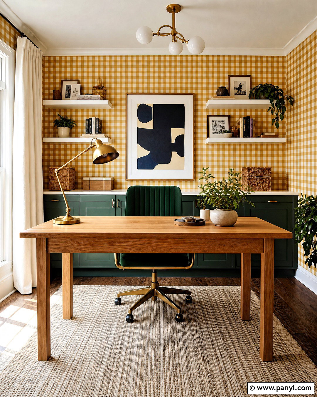 Yellow Gingham Wallpaper Home Office - 20 yellow gingham wallpaper ideas