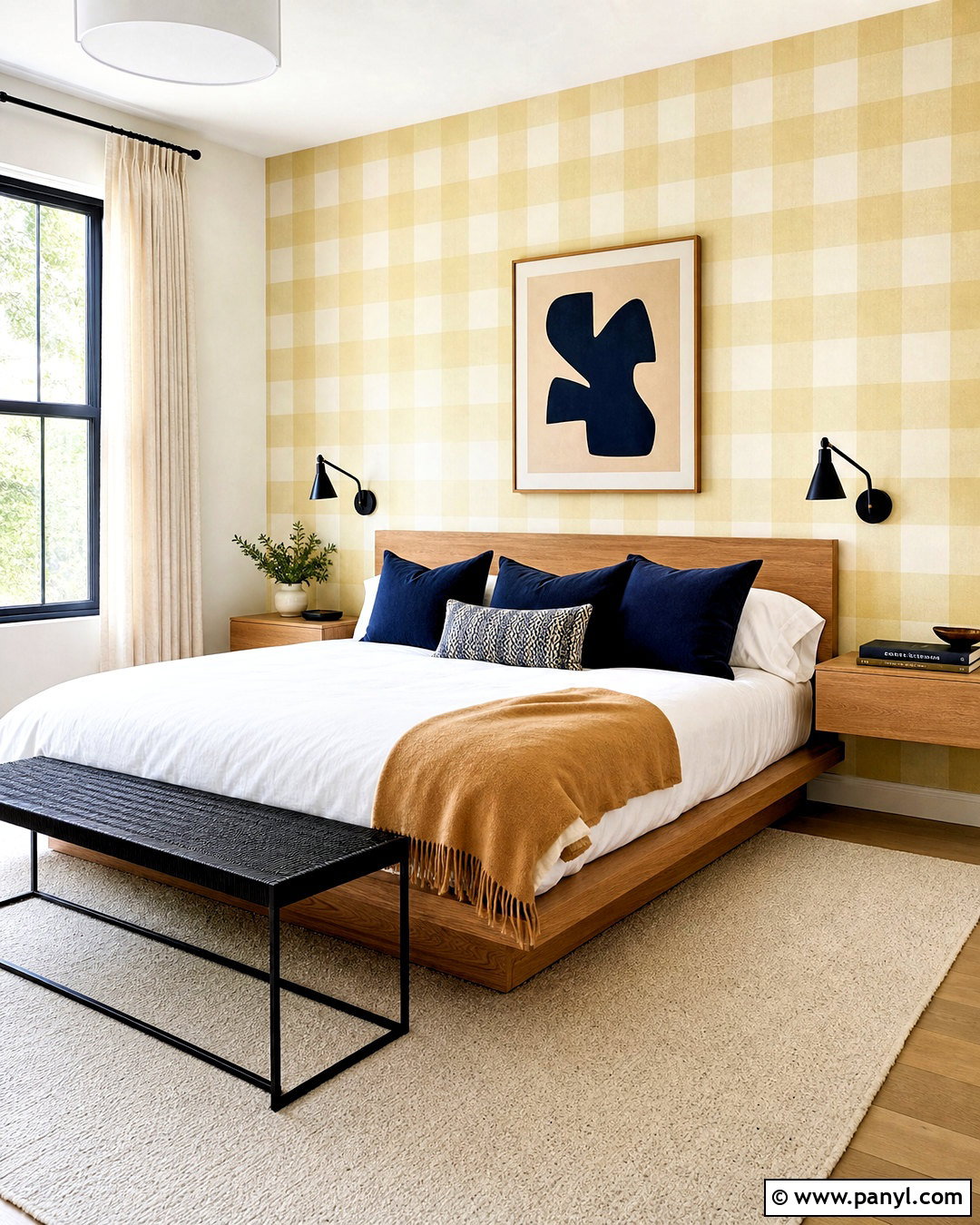 Yellow Gingham Wallpaper Modern Bedroom - 20 yellow gingham wallpaper ideas