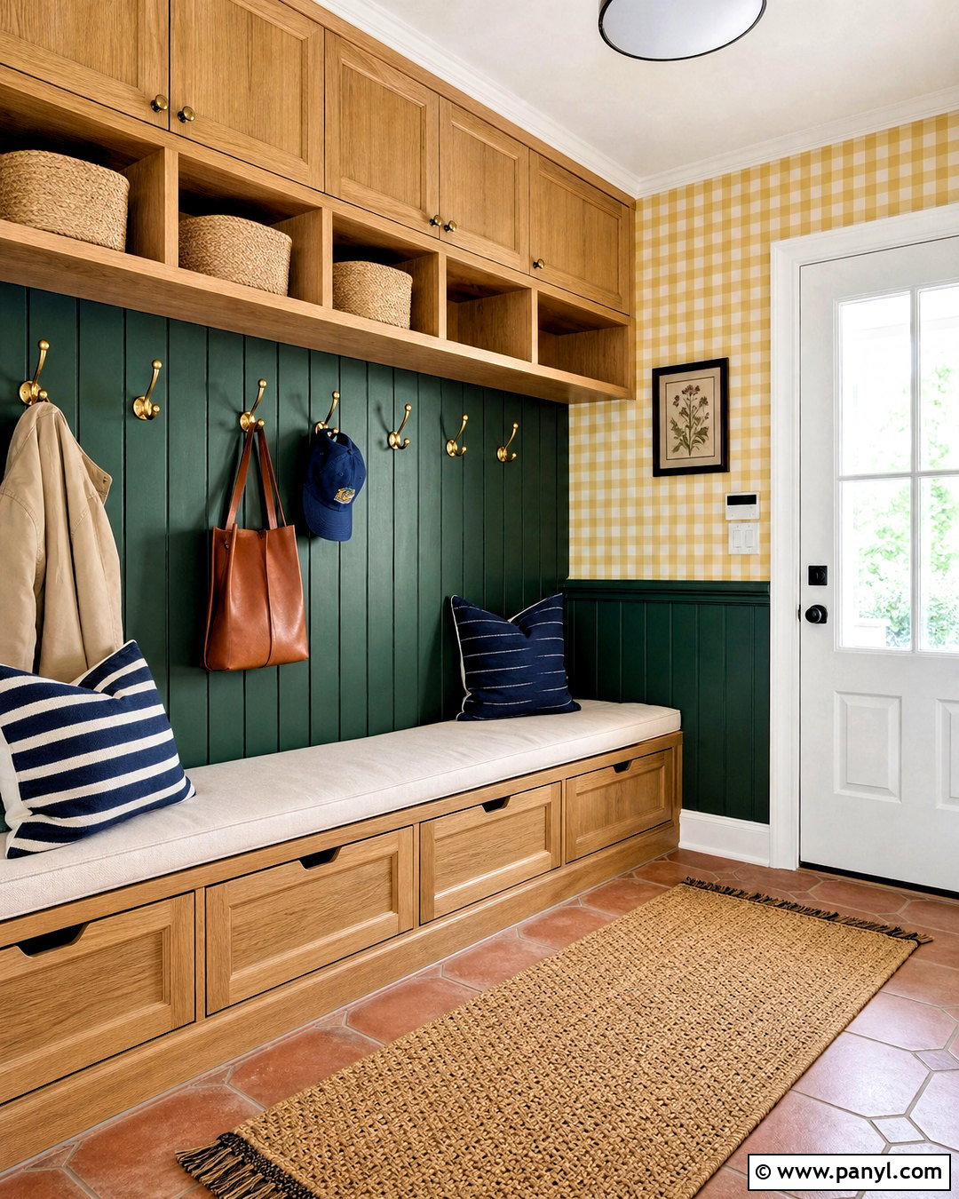 Yellow Gingham Wallpaper Mudroom - 20 yellow gingham wallpaper ideas