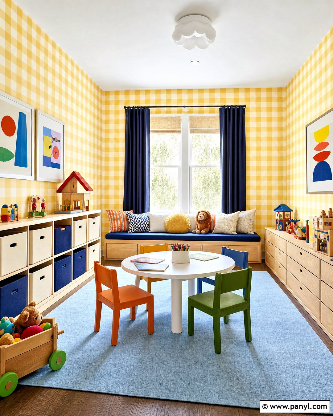 Yellow Gingham Wallpaper Playroom - 20 yellow gingham wallpaper ideas