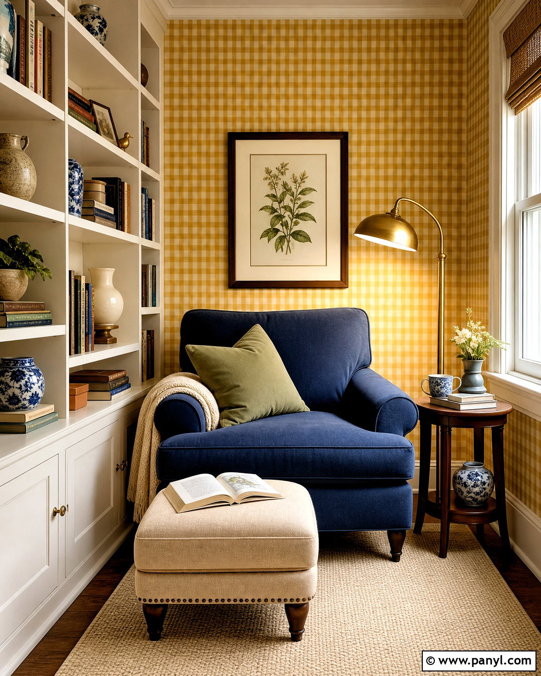 Yellow Gingham Wallpaper Reading Nook - 20 yellow gingham wallpaper ideas