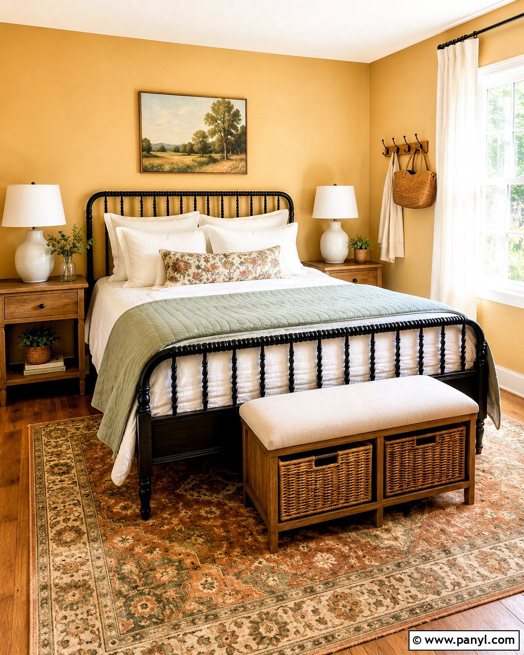 Yellow Guest Bedroom - 35 Yellow Wall Room Ideas