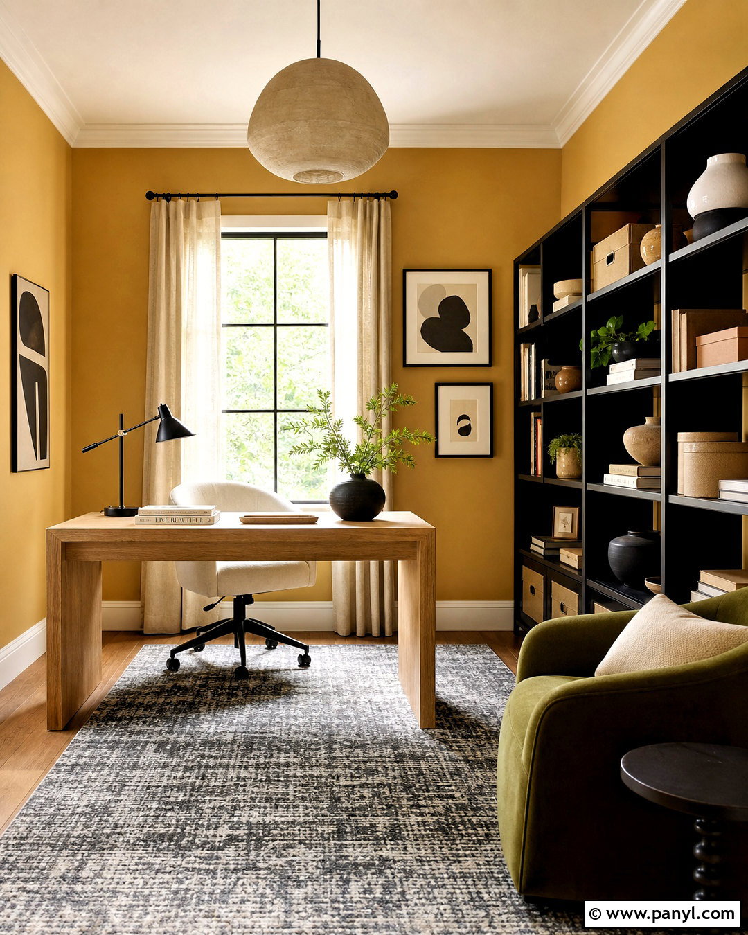 Yellow Home Office - 20 yellow room ideas