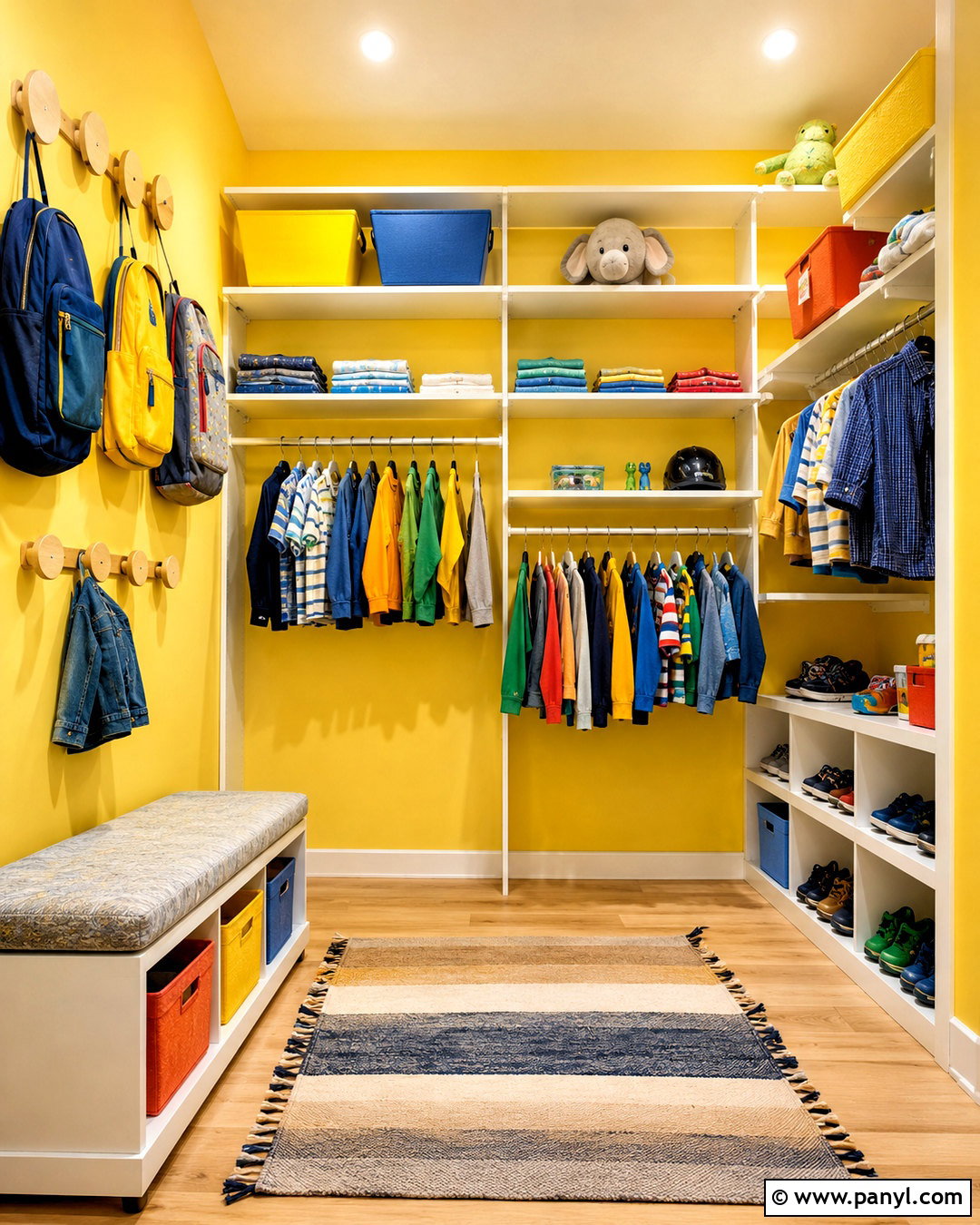 Yellow Kids Closet - 20 Yellow Wall Closet Space Ideas