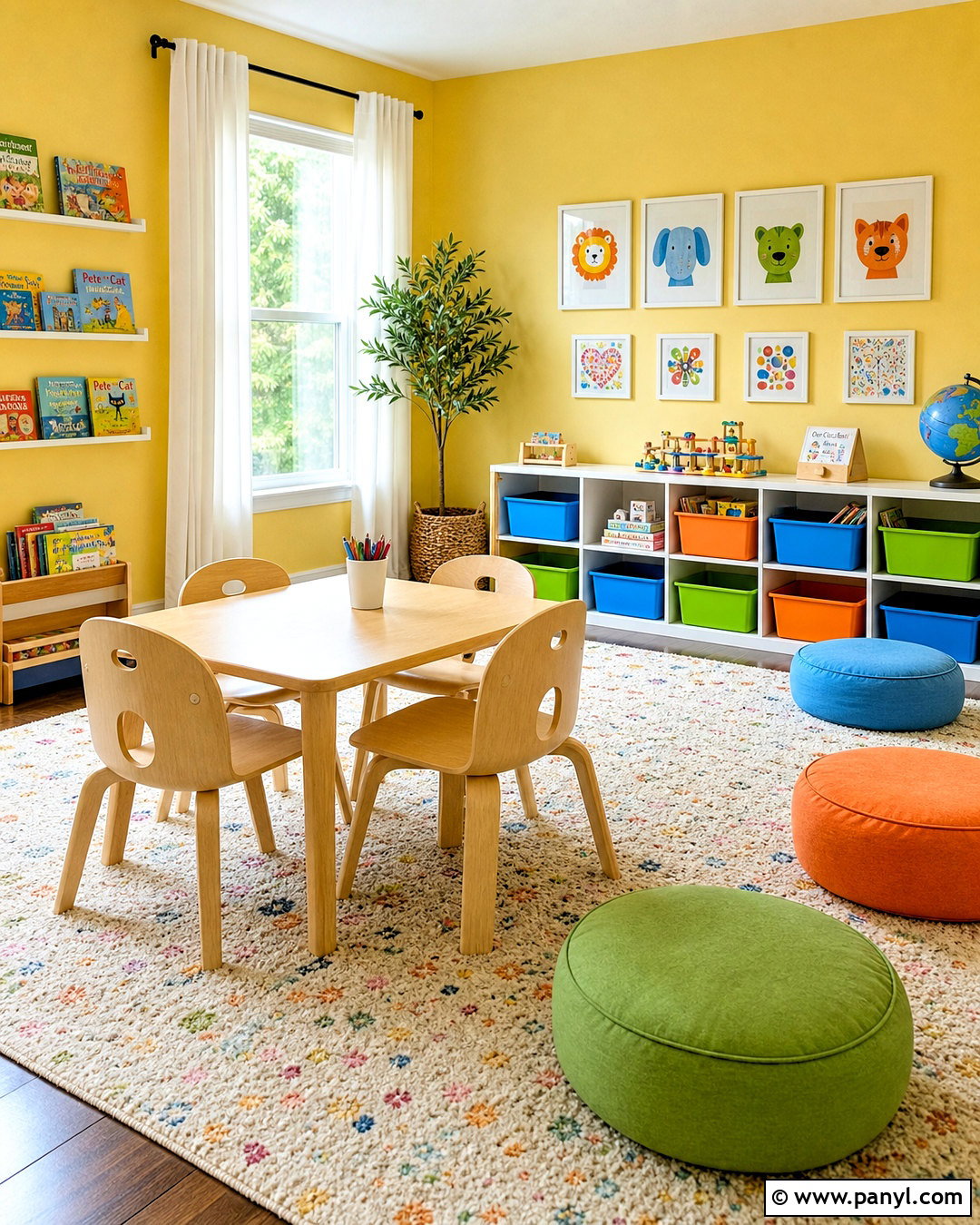 Yellow Kids Playroom - 20 yellow painted rooms
